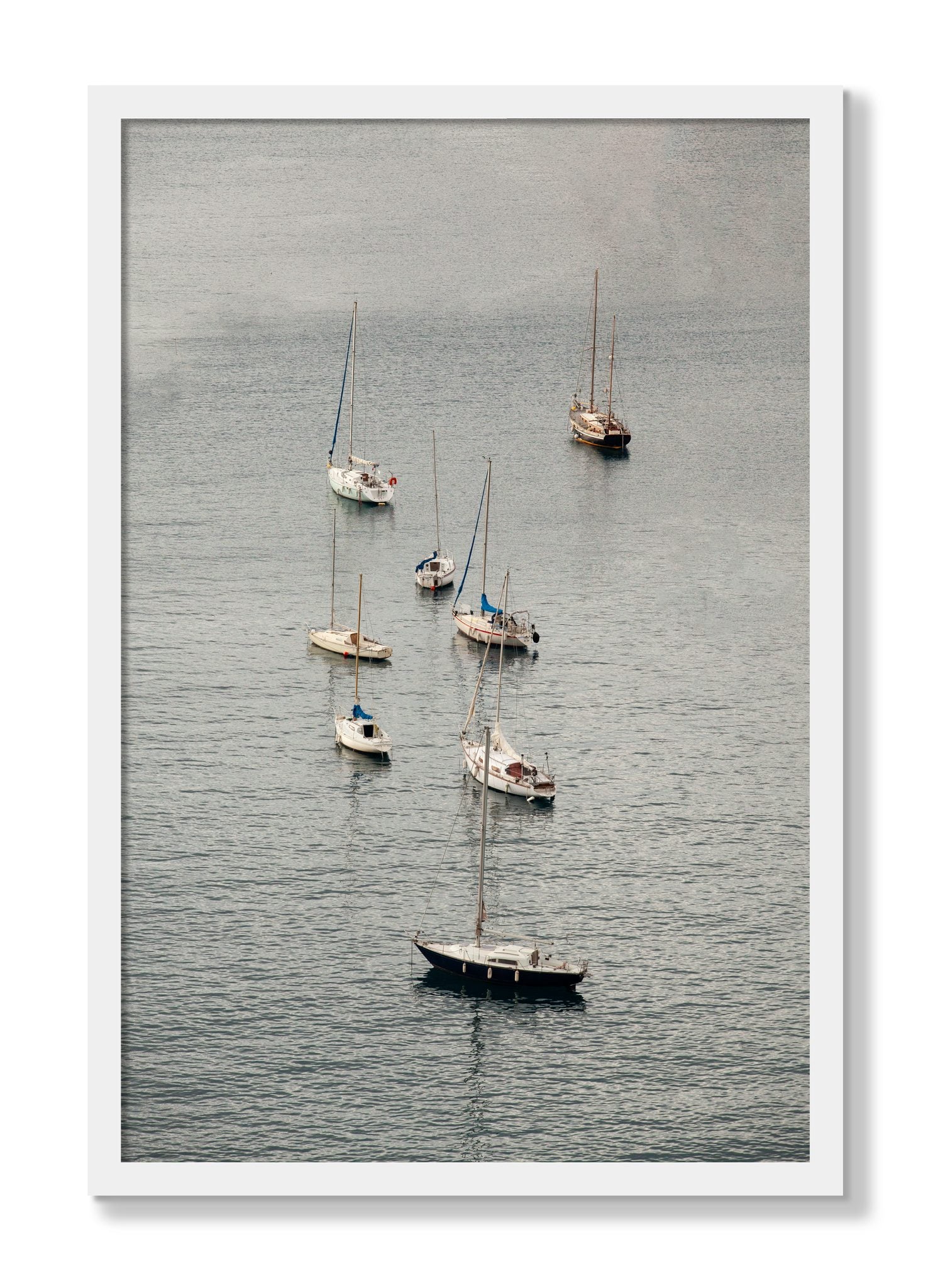Framed photograph of Anchored by Dylan Ozanich, White frame, Full Bleed