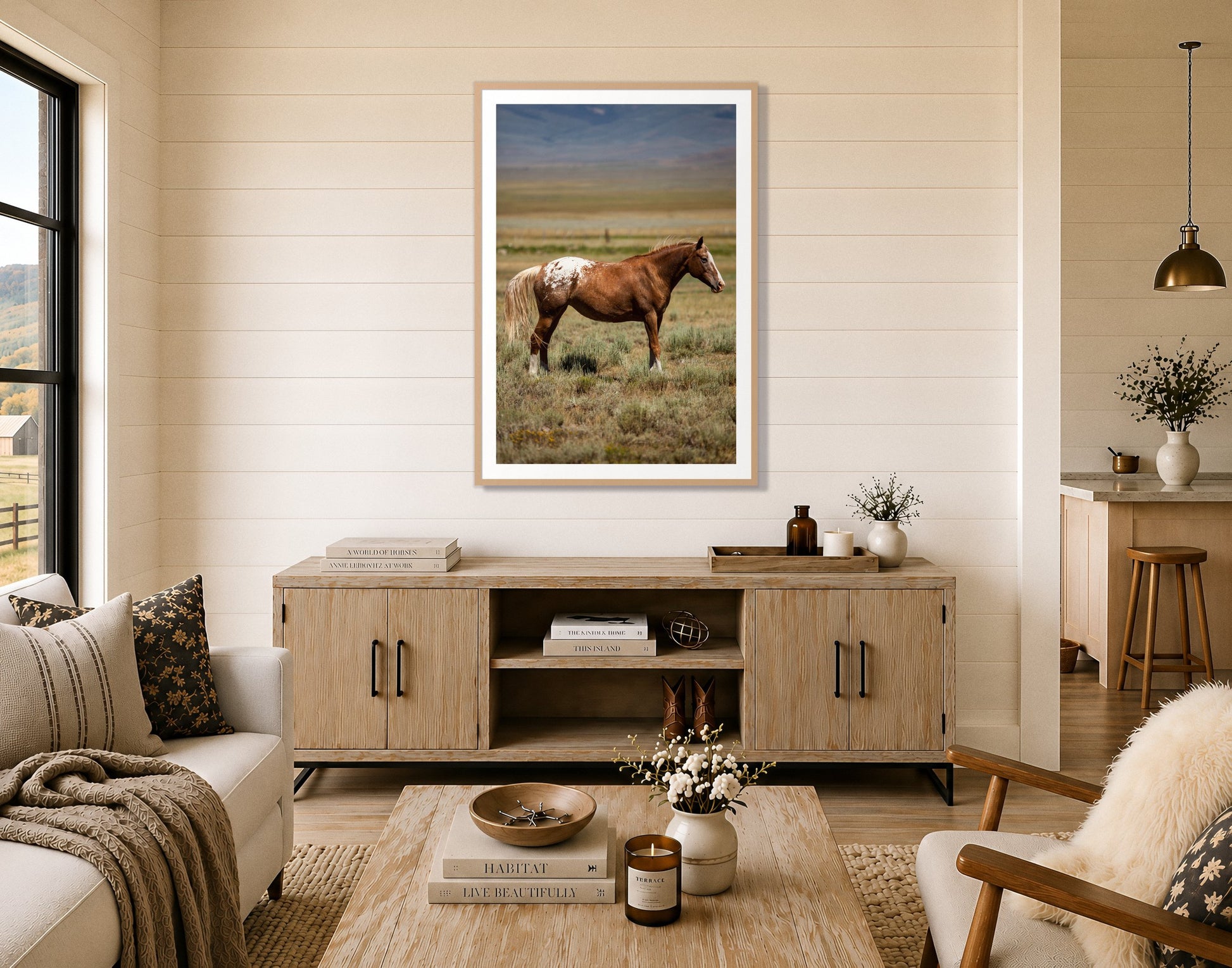 Framed photograph of Appaloosa by Dylan Ozanich displayed on a wall