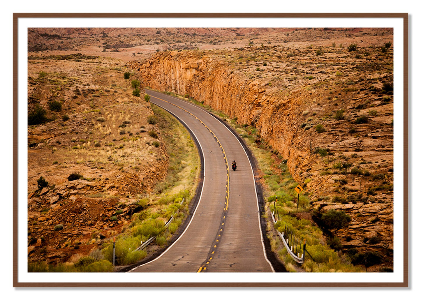 Around The Turn by Dylan Ozanich, 48×72 print with a White Border in a Walnut frame