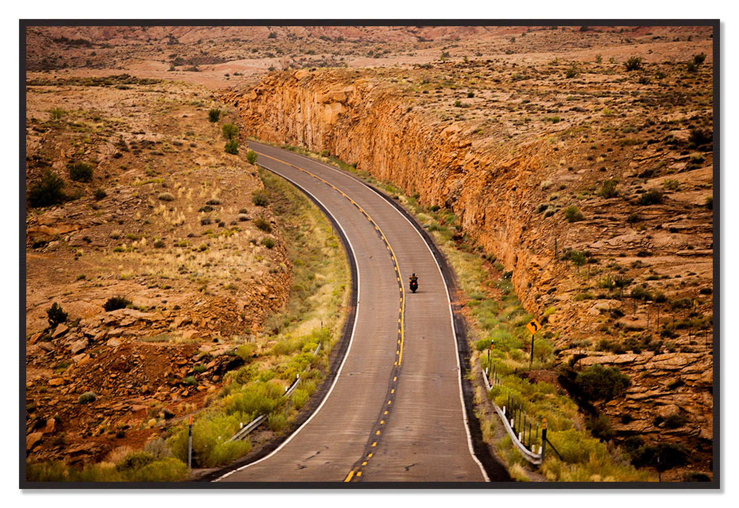 Around The Turn by Dylan Ozanich, 48×72 Full Bleed Print in a Black Walnut frame