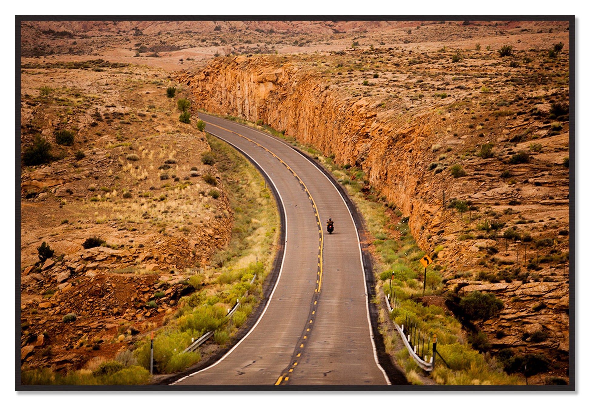 Around The Turn by Dylan Ozanich, 48×72 Full Bleed Print in a Black Walnut frame