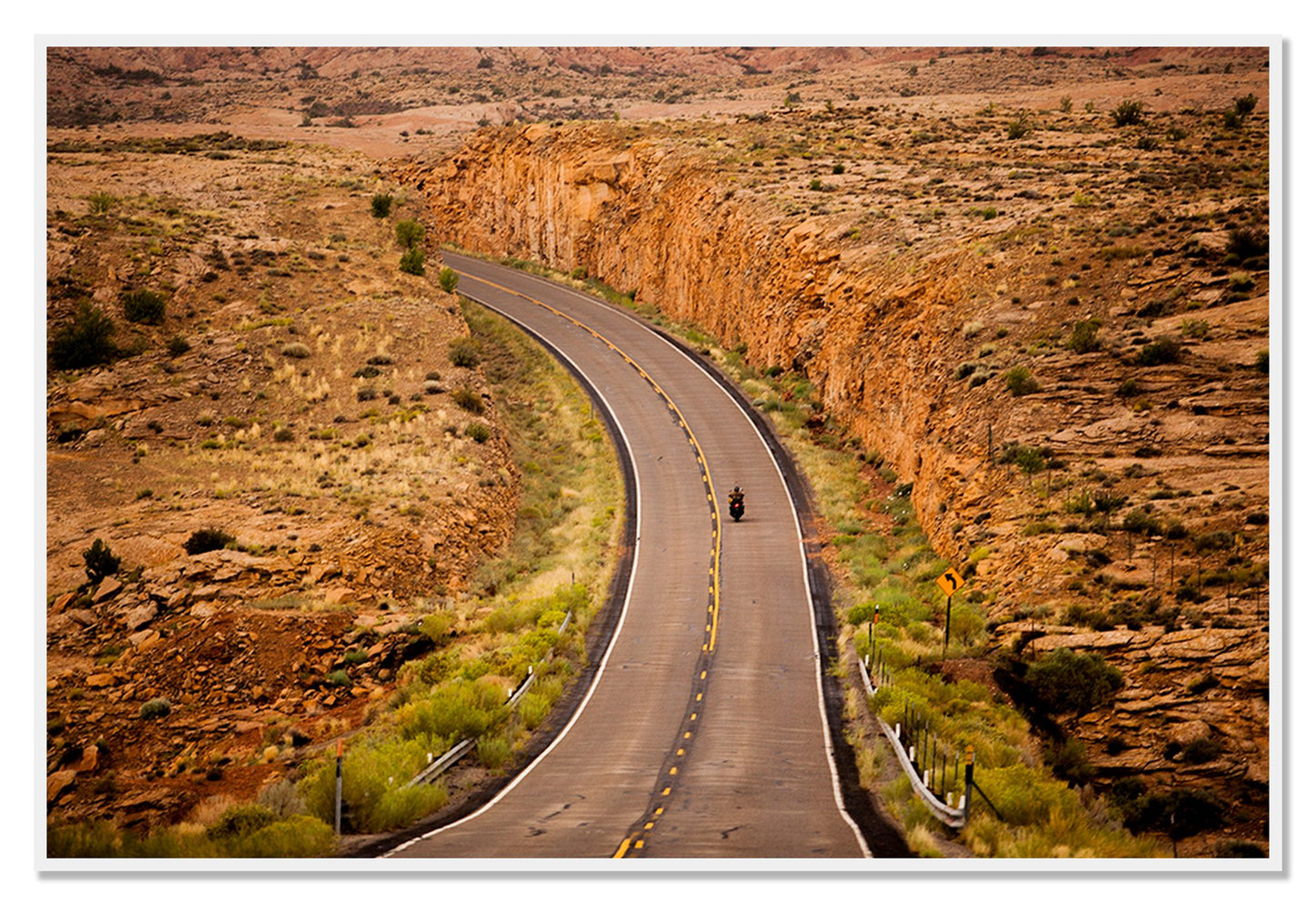 Around The Turn by Dylan Ozanich, 48×72 Full Bleed Print in a White frame