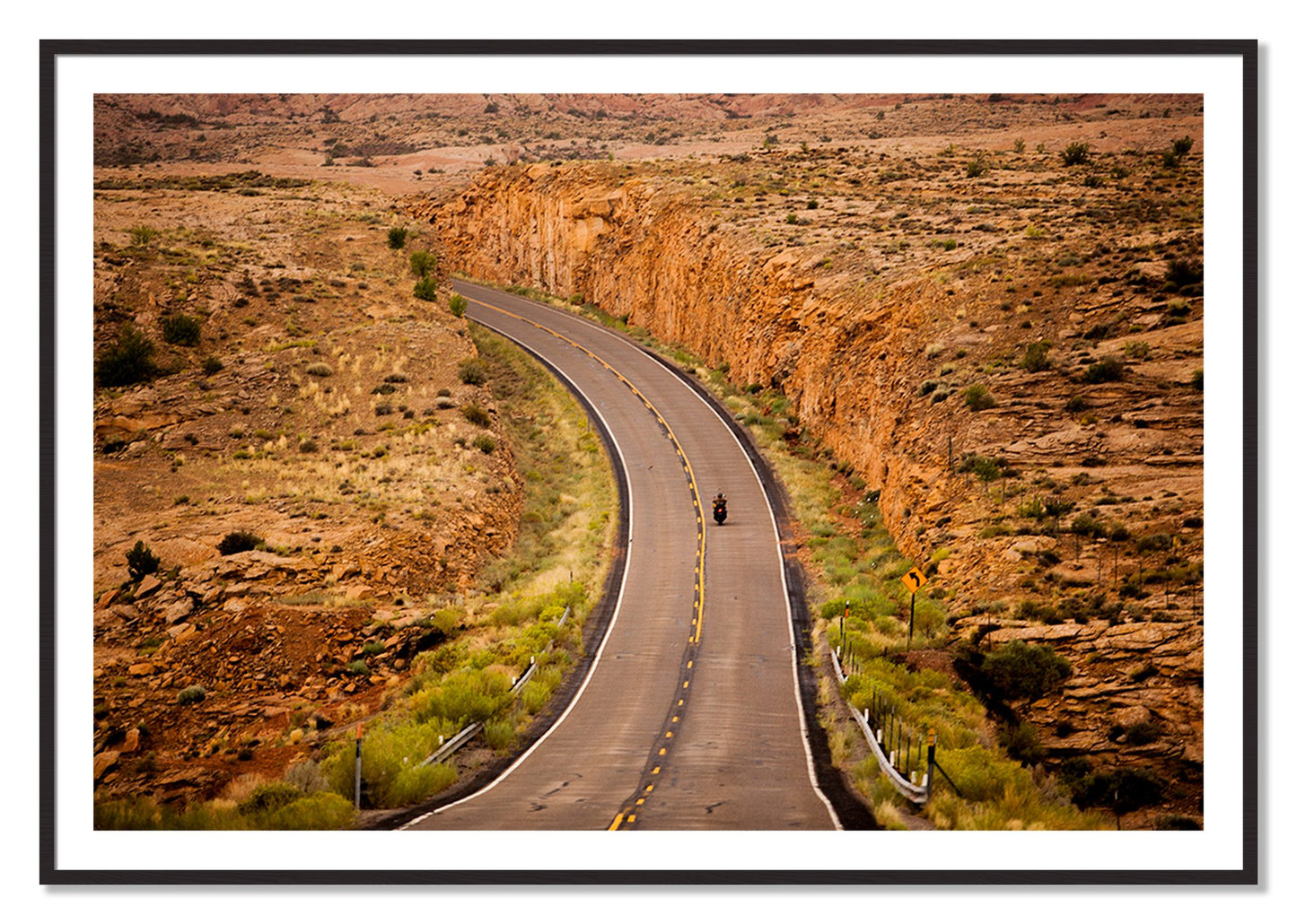 Framed photograph of Around The Turn by Dylan Ozanich, Black Walnut frame, Borders