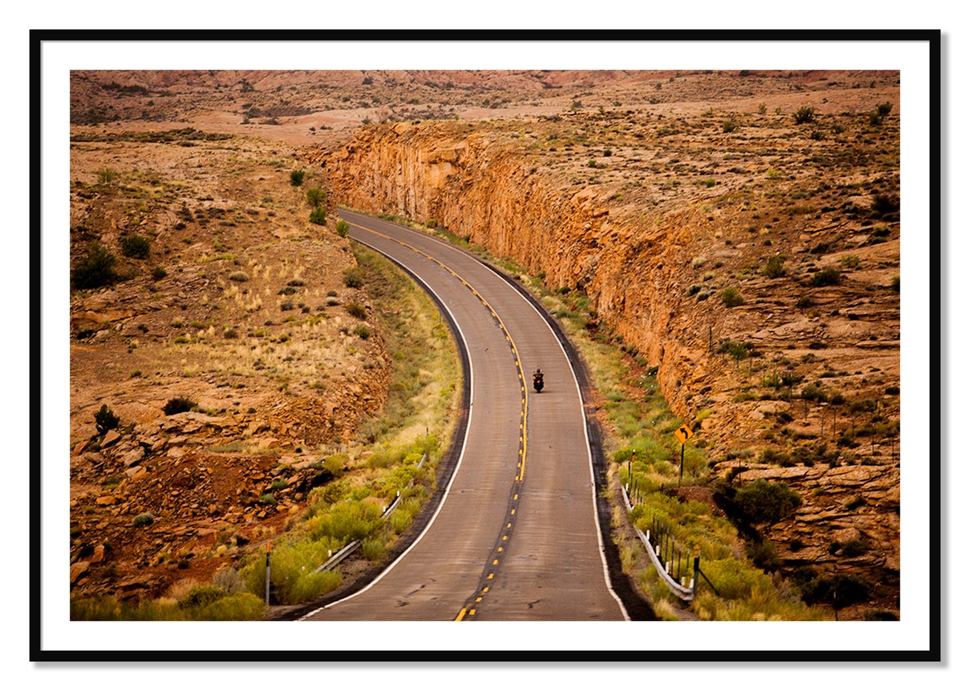 Framed photograph of Around The Turn by Dylan Ozanich, Black frame, Borders