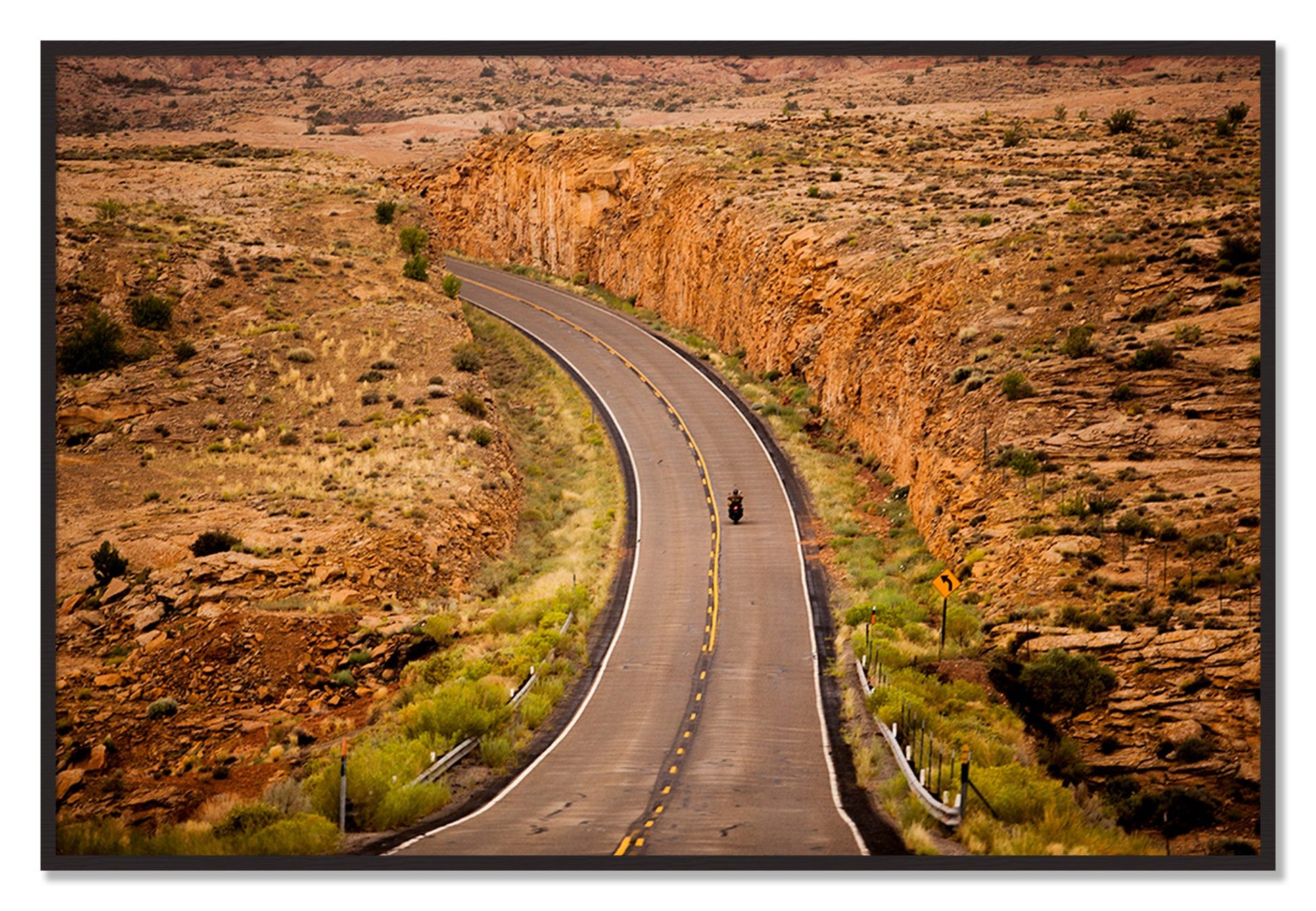 Framed photograph of Around The Turn by Dylan Ozanich, Black Walnut frame, Full Bleed