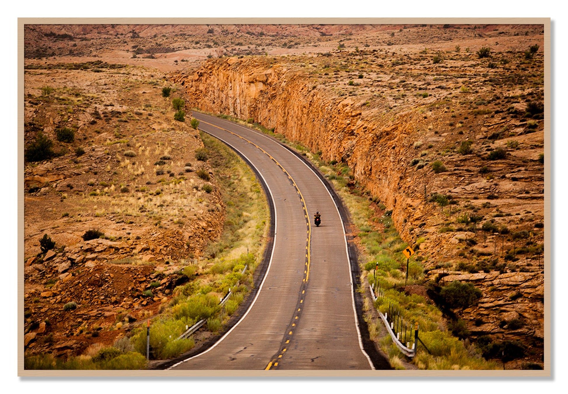 Framed photograph of Around The Turn by Dylan Ozanich, Oak frame, Full Bleed