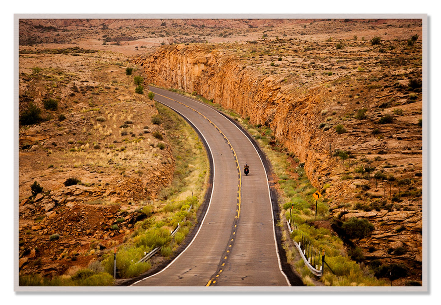 Framed photograph of Around The Turn by Dylan Ozanich, White Maple frame, Full Bleed