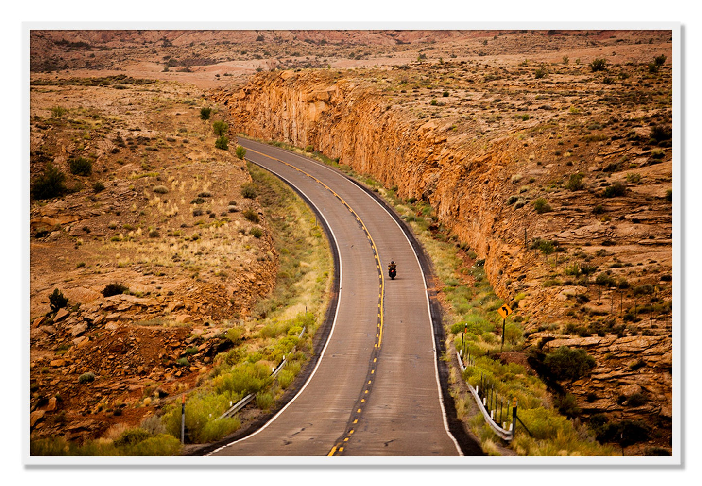Framed photograph of Around The Turn by Dylan Ozanich, White frame, Full Bleed