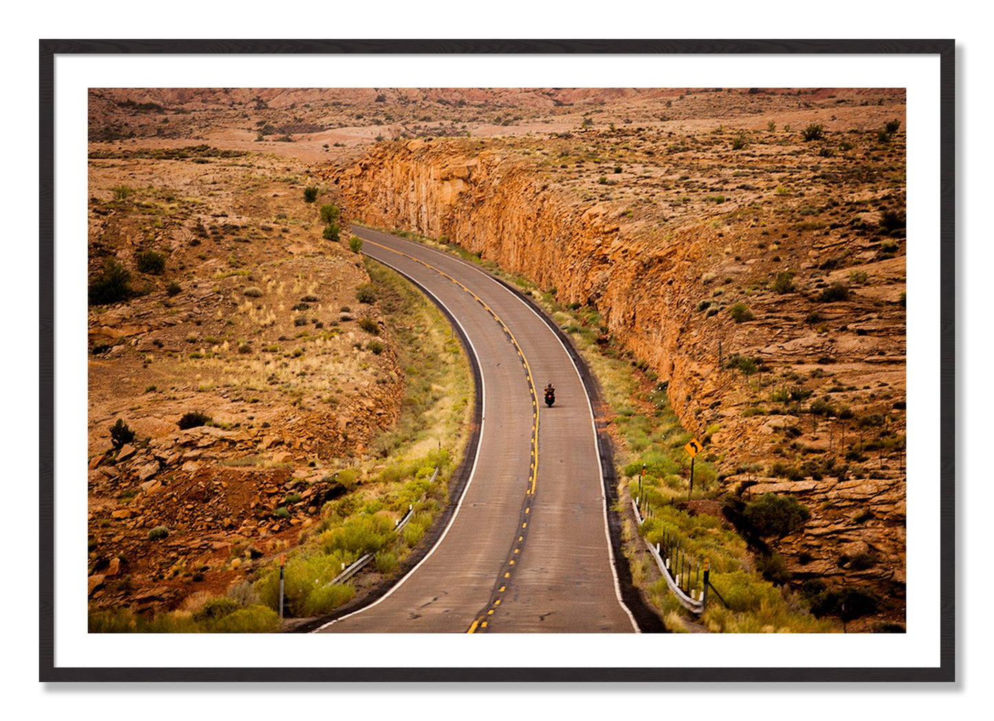 Framed photograph of Around The Turn by Dylan Ozanich, Black Walnut frame, Borders