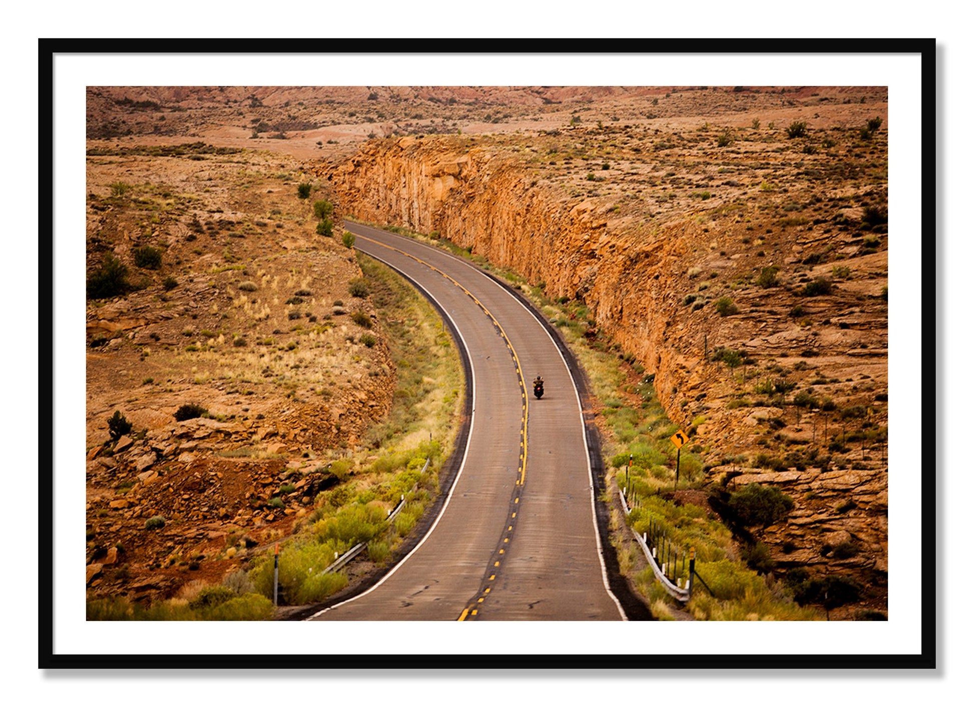 Framed photograph of Around The Turn by Dylan Ozanich, Black frame, Borders