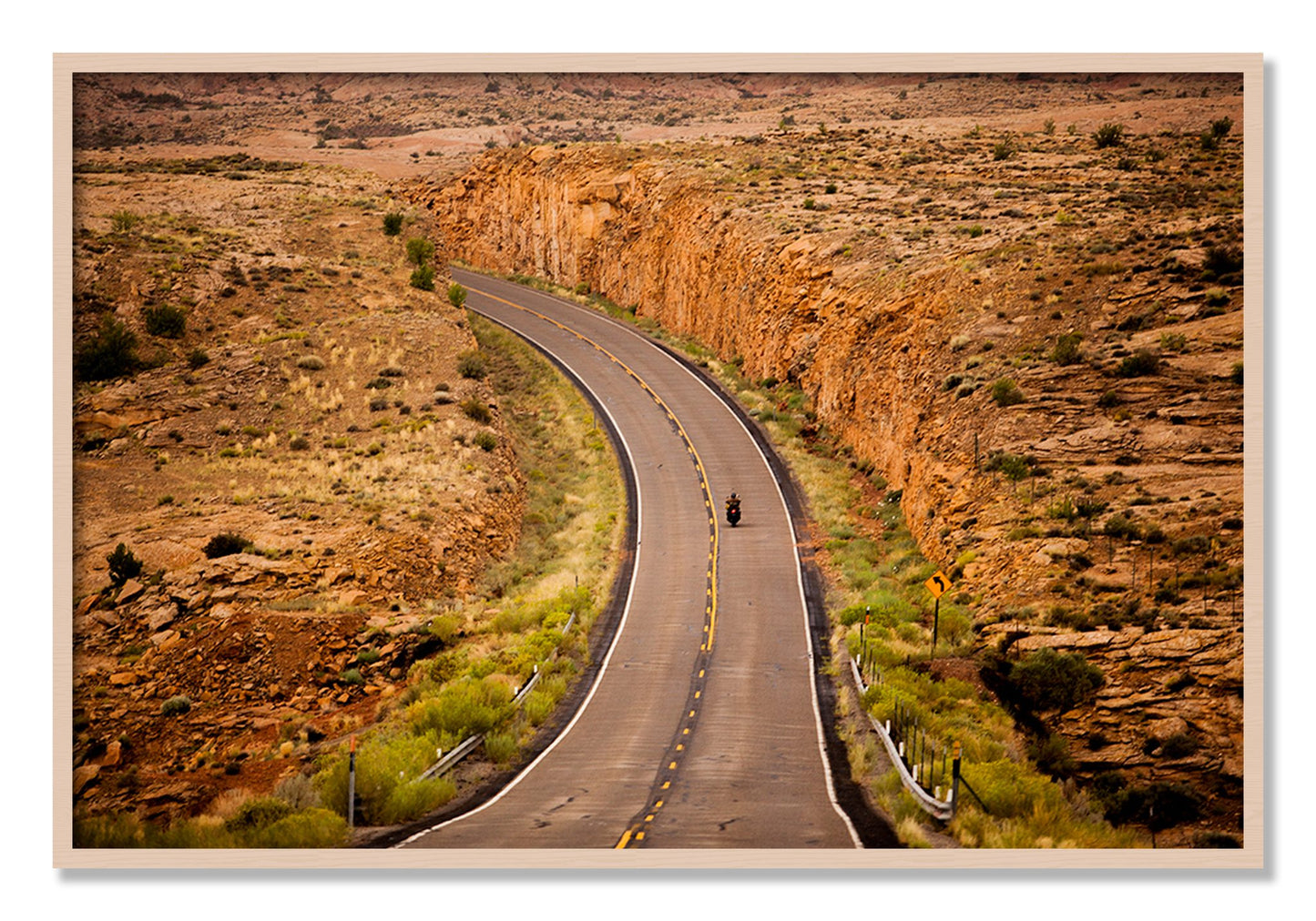Framed photograph of Around The Turn by Dylan Ozanich, Maple frame, Full Bleed