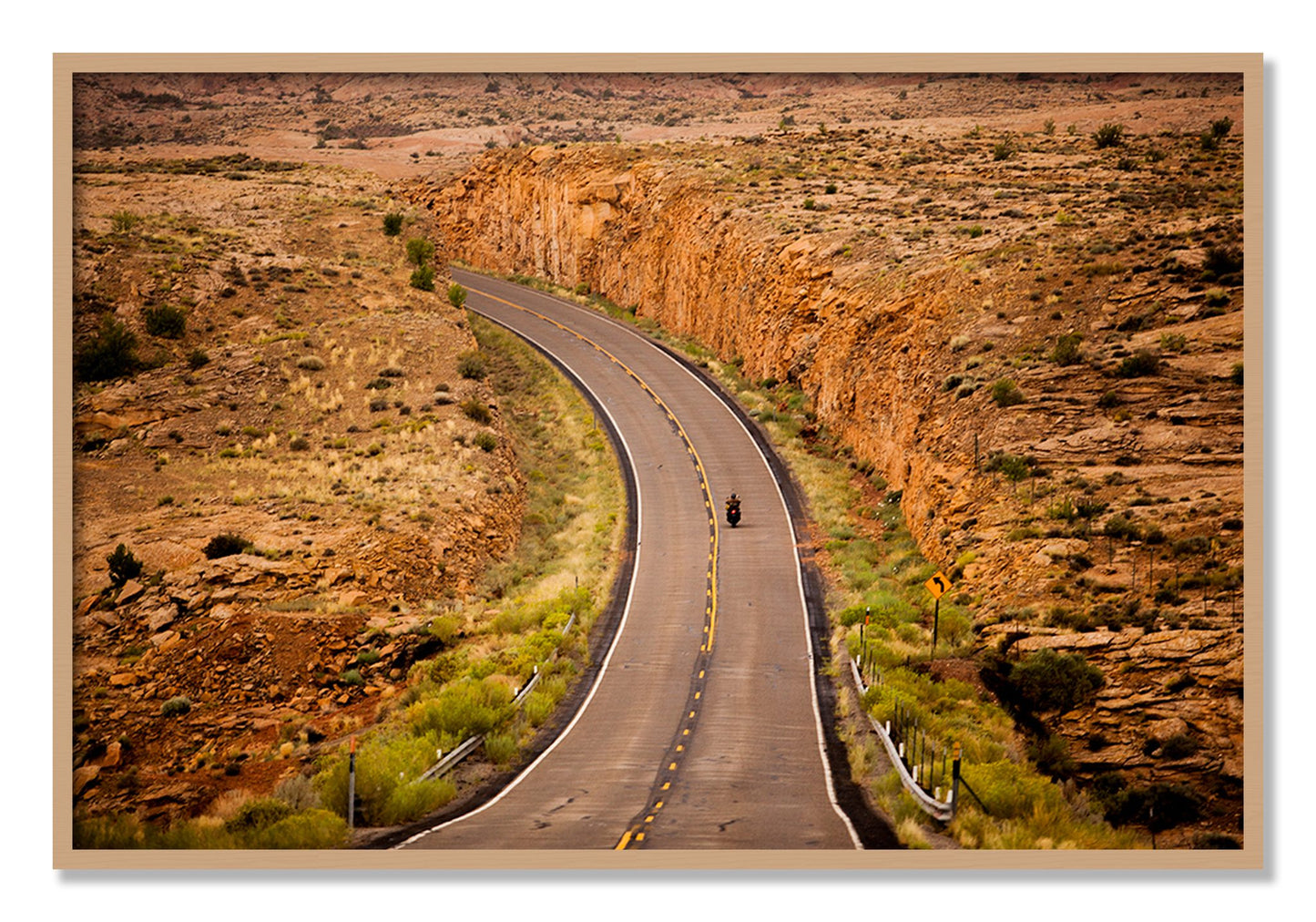 Framed photograph of Around The Turn by Dylan Ozanich, Oak frame, Full Bleed