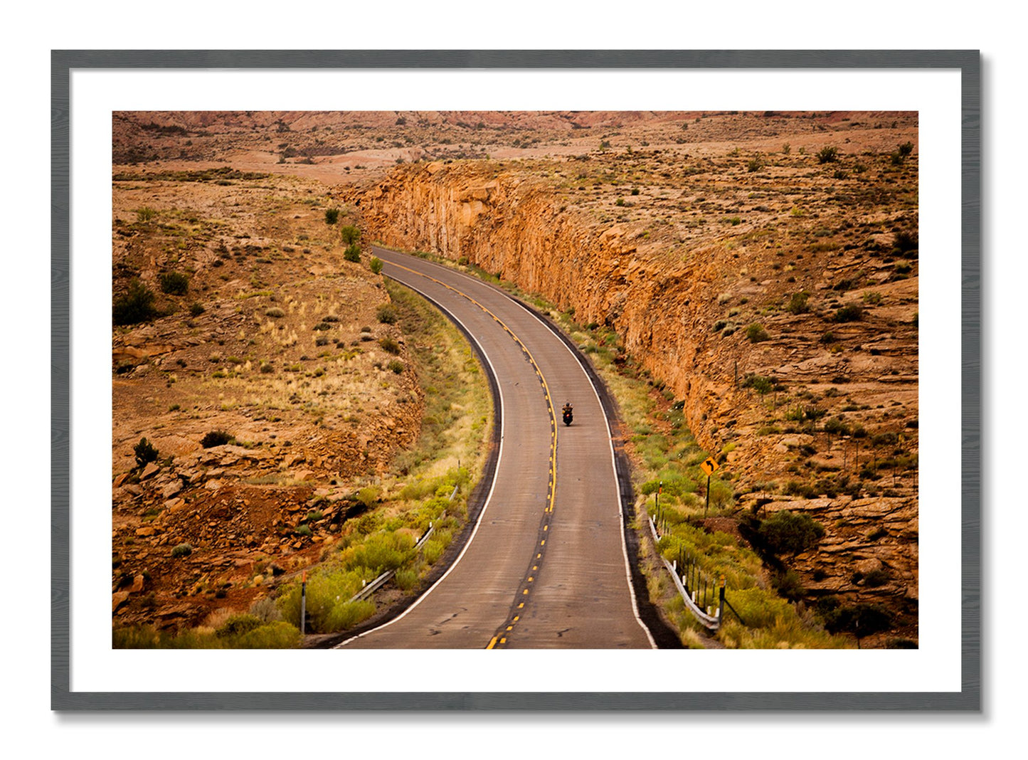 Framed photograph of Around The Turn by Dylan Ozanich, Grey frame, Borders