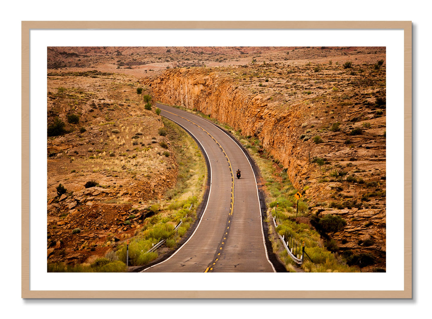 Framed photograph of Around The Turn by Dylan Ozanich, Oak frame, Borders