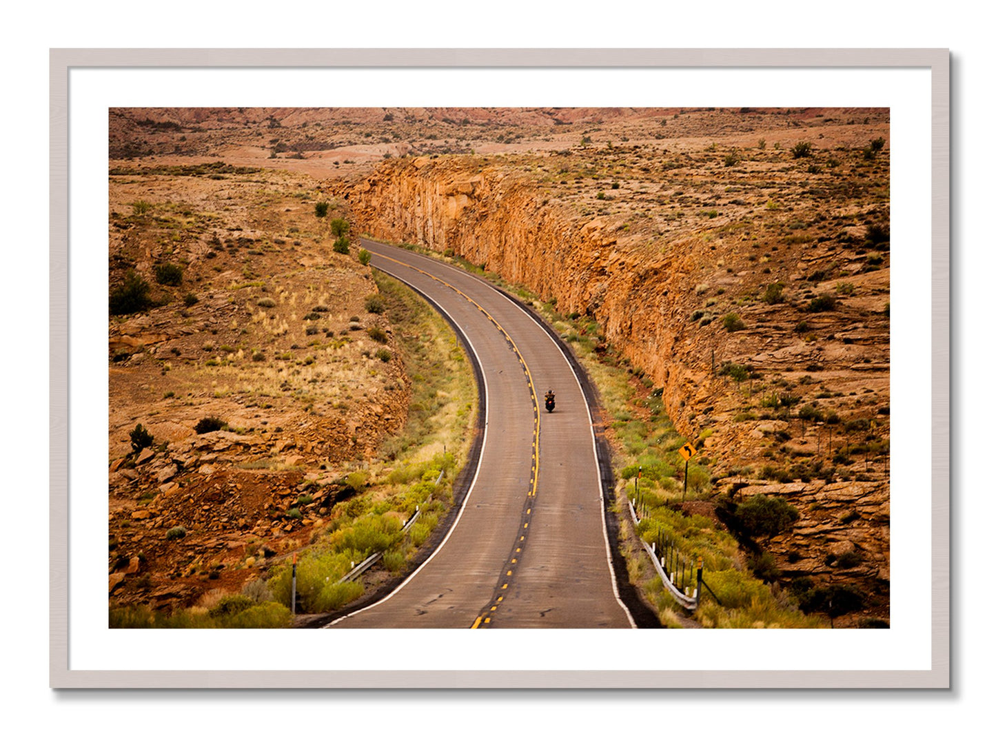 Framed photograph of Around The Turn by Dylan Ozanich, White Maple frame, Borders