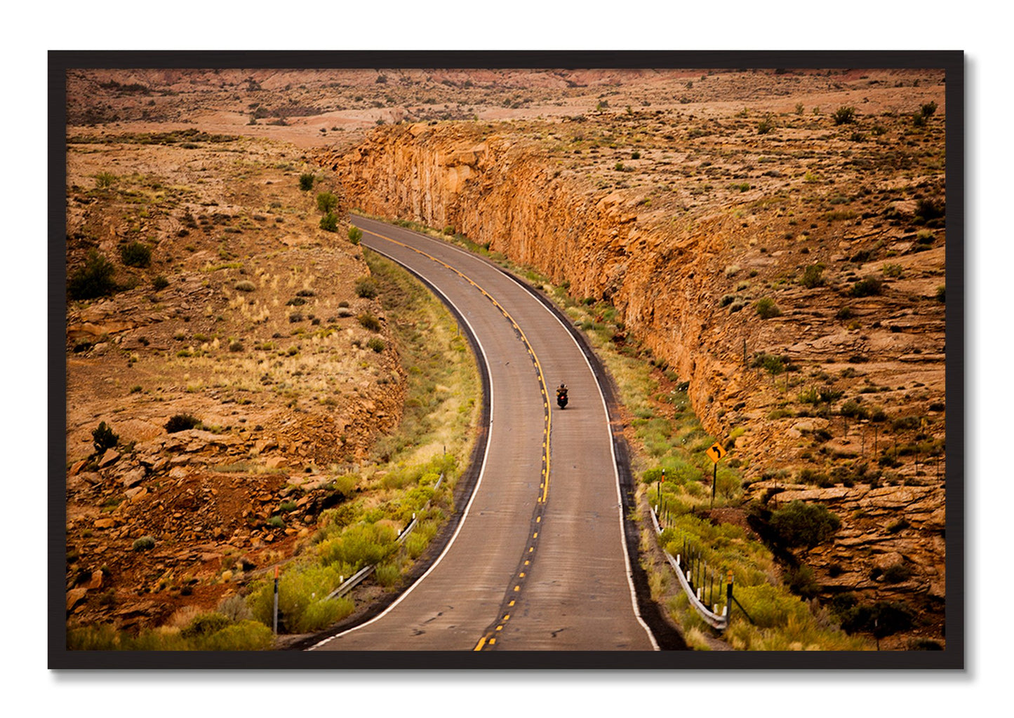 Framed photograph of Around The Turn by Dylan Ozanich, Black Walnut frame, Full Bleed