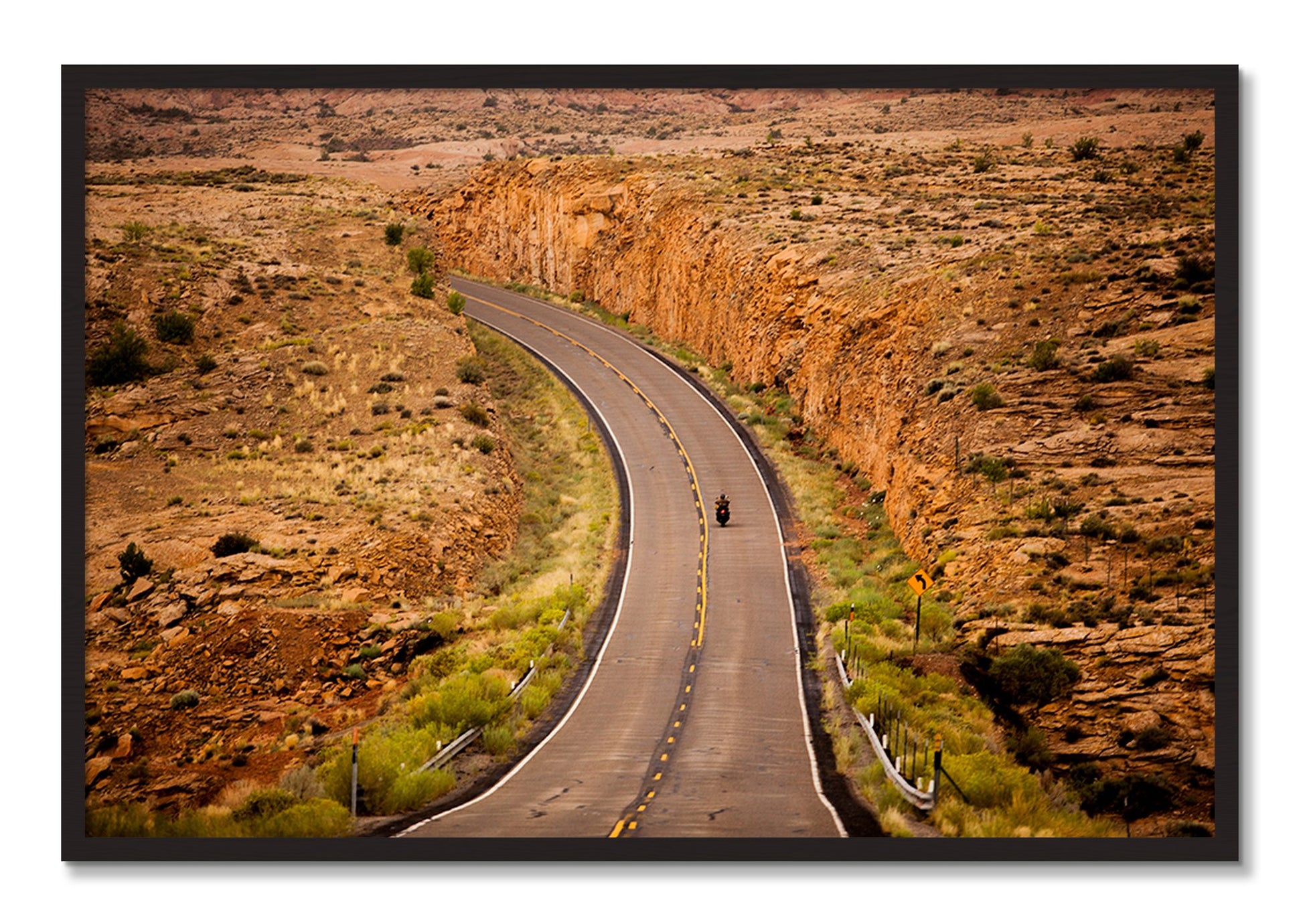 Framed photograph of Around The Turn by Dylan Ozanich, Black Walnut frame, Full Bleed