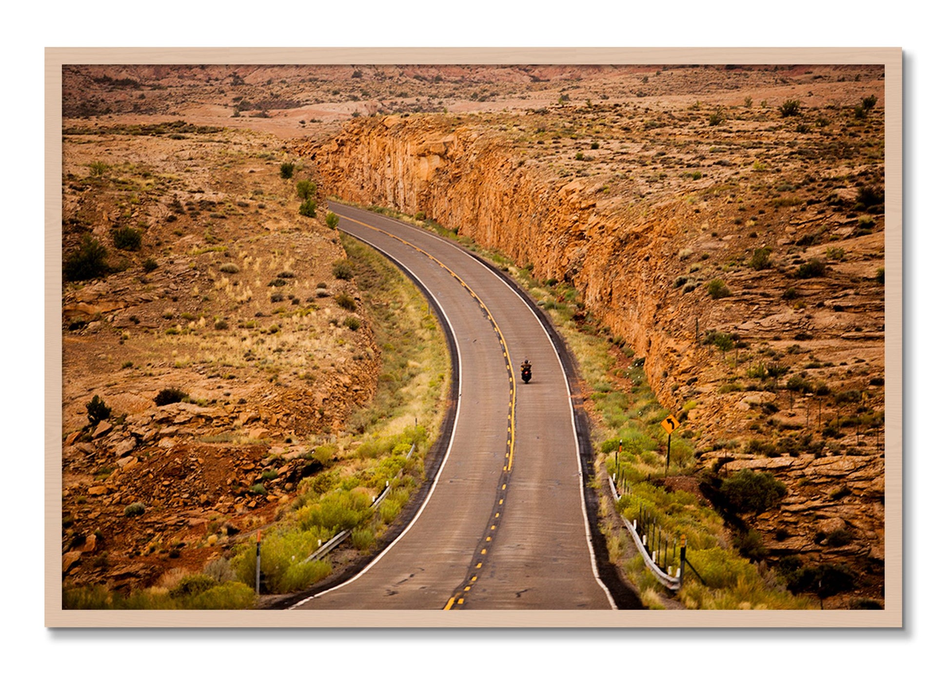 Framed photograph of Around The Turn by Dylan Ozanich, Maple frame, Full Bleed