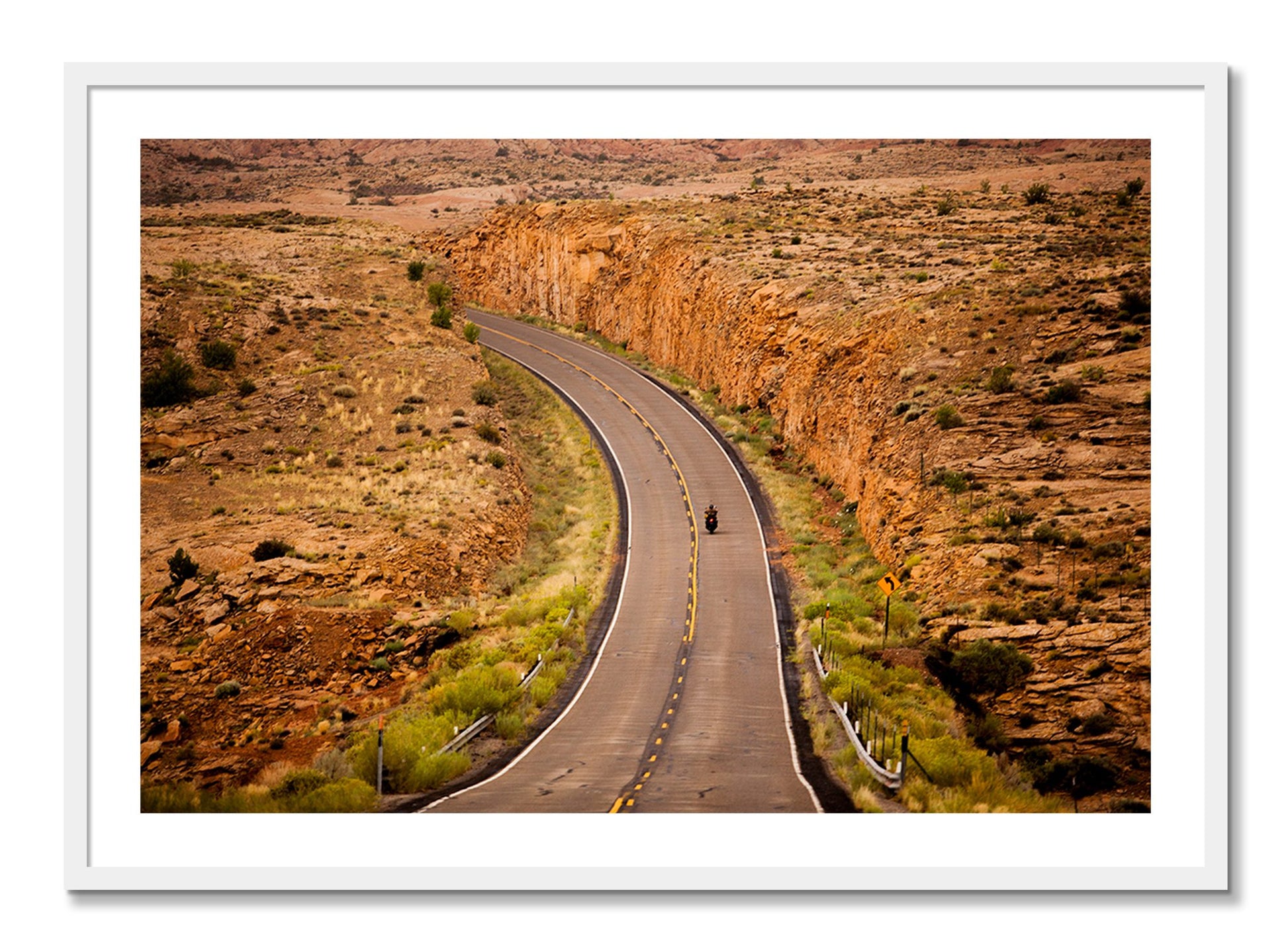 Framed photograph of Around The Turn by Dylan Ozanich, White frame, Full Bleed