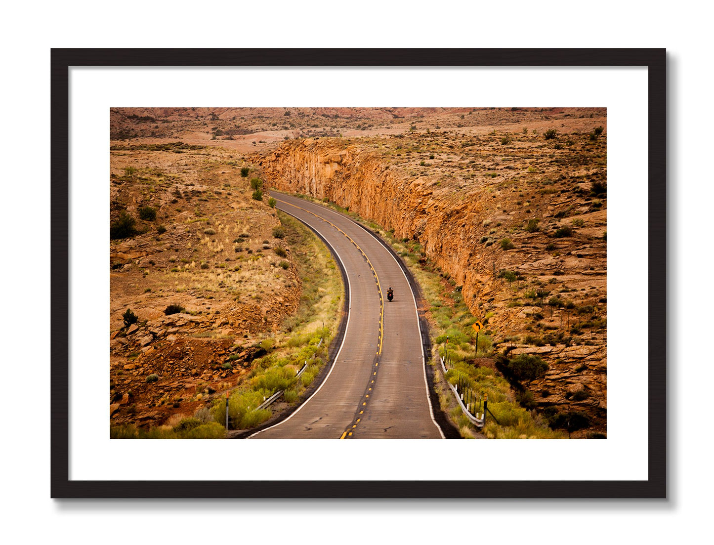Framed photograph of Around The Turn by Dylan Ozanich, Black frame, Borders