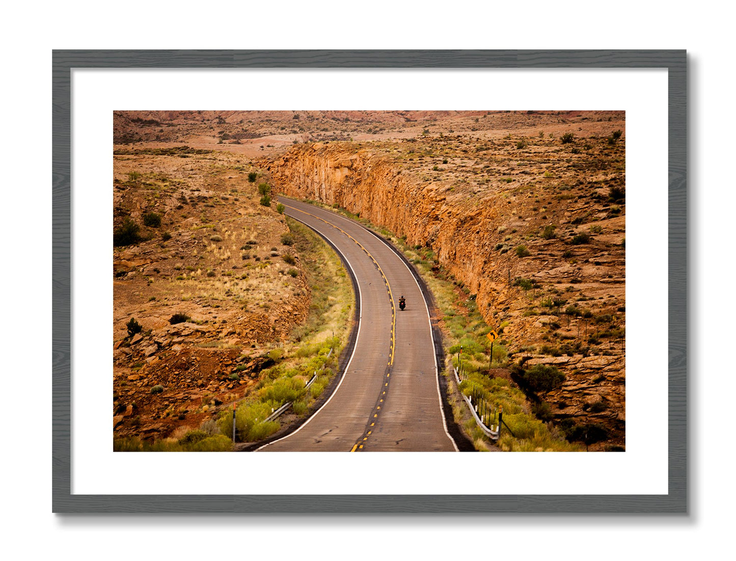 Framed photograph of Around The Turn by Dylan Ozanich, Grey frame, Borders