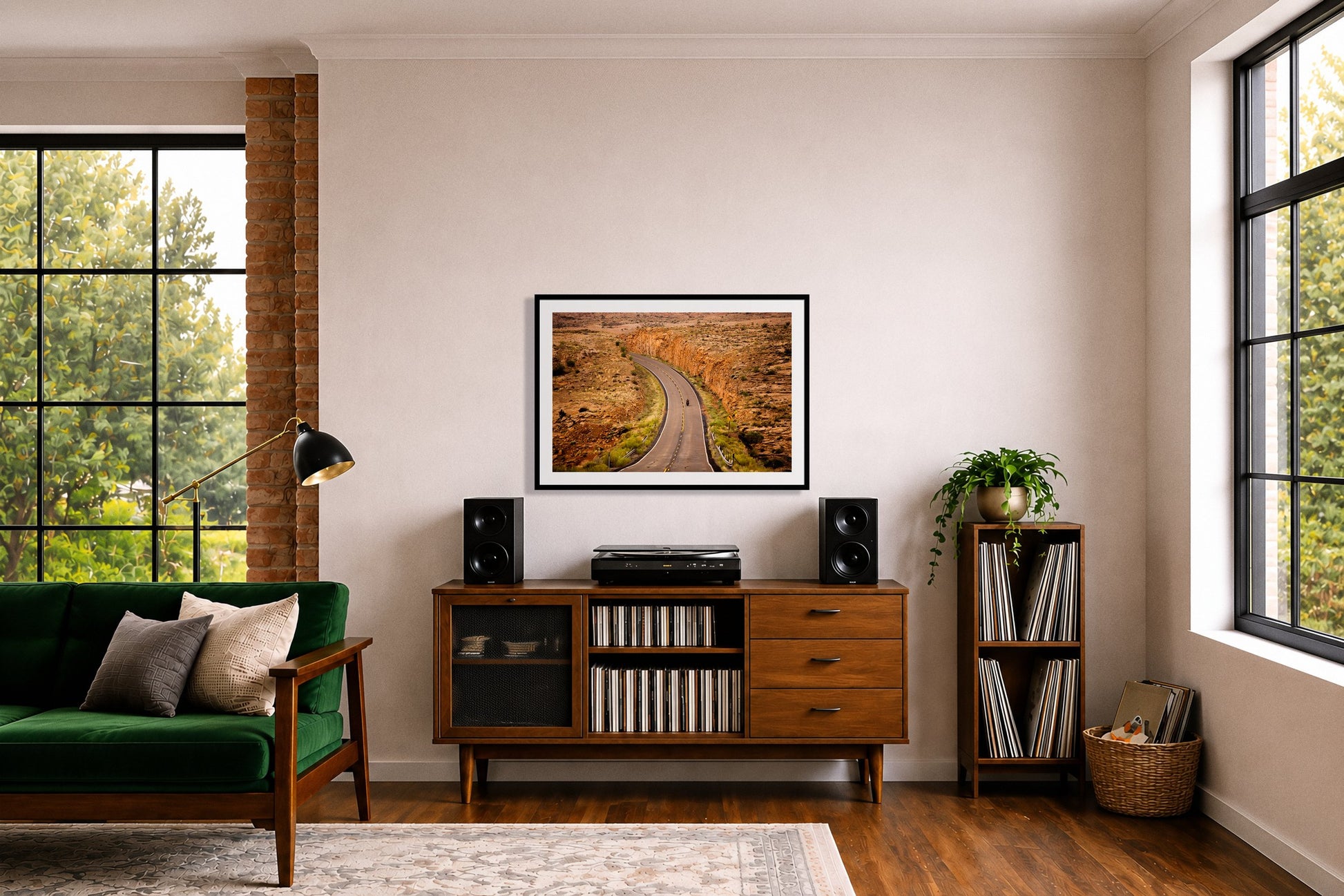 Framed photograph of Around The Turn by Dylan Ozanich displayed on a wall