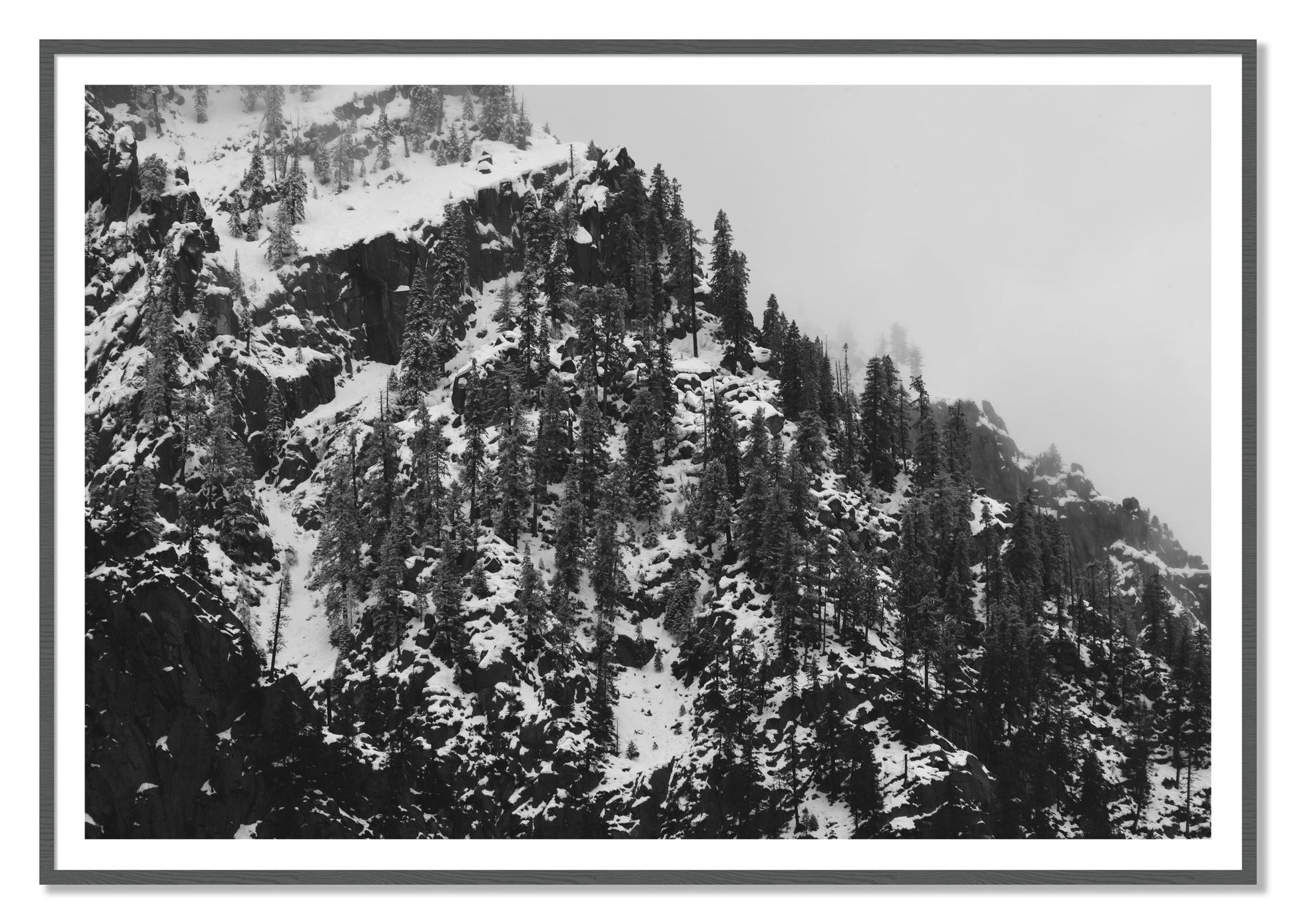 Ascend by Dylan Ozanich, 48×72 print with a White Border in a Grey frame