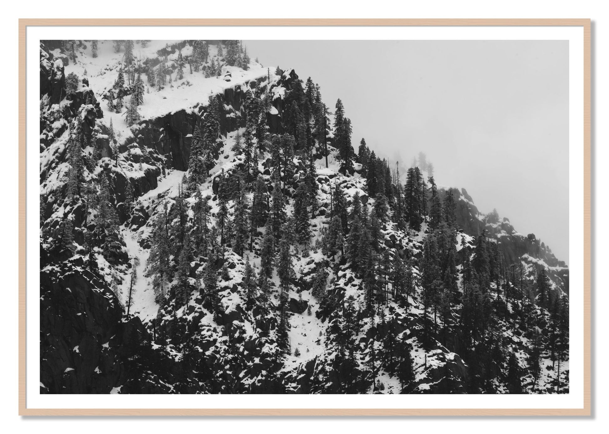 Ascend by Dylan Ozanich, 48×72 print with a White Border in a Maple frame