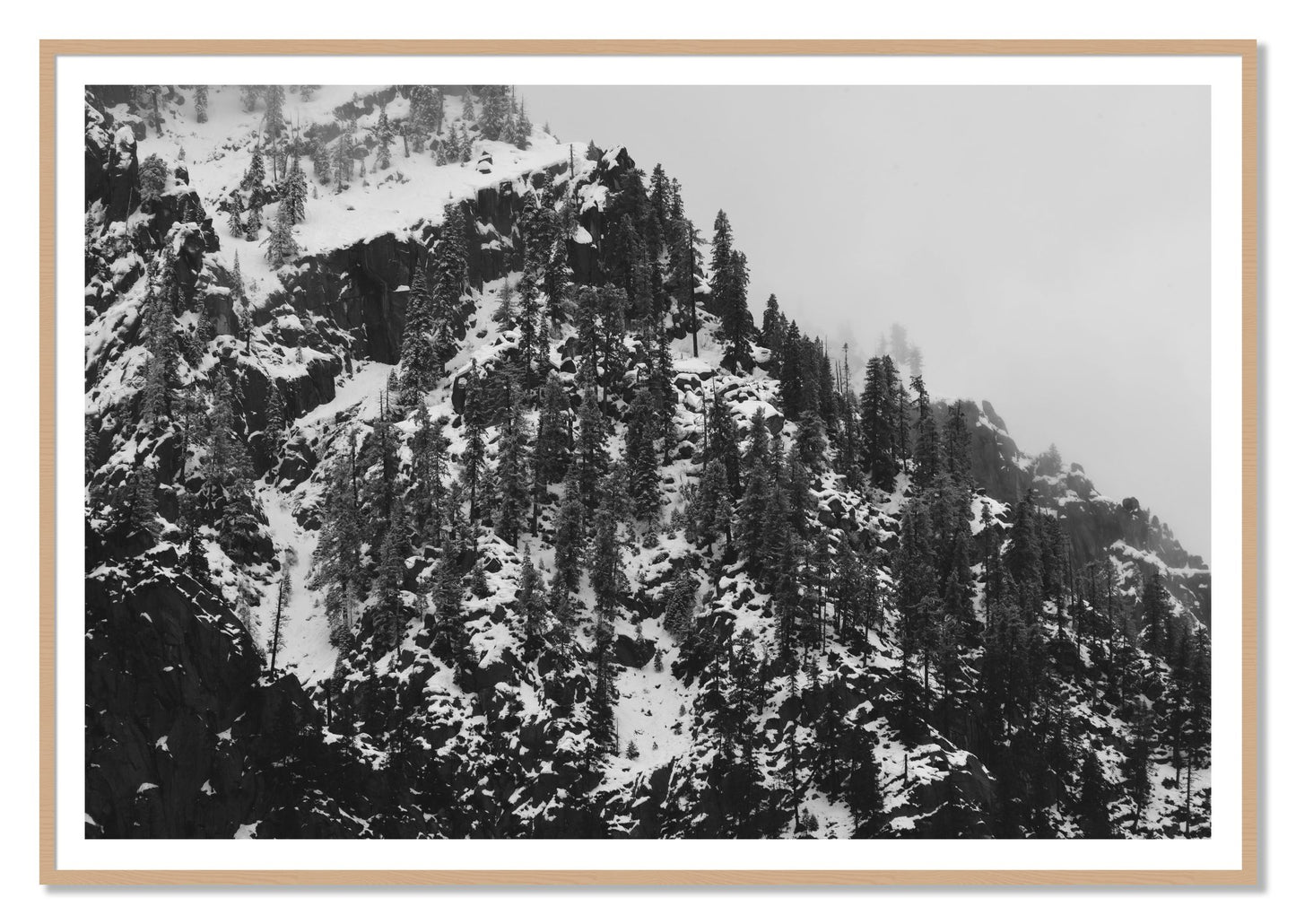 Ascend by Dylan Ozanich, 48×72 print with a White Border in an Oak frame