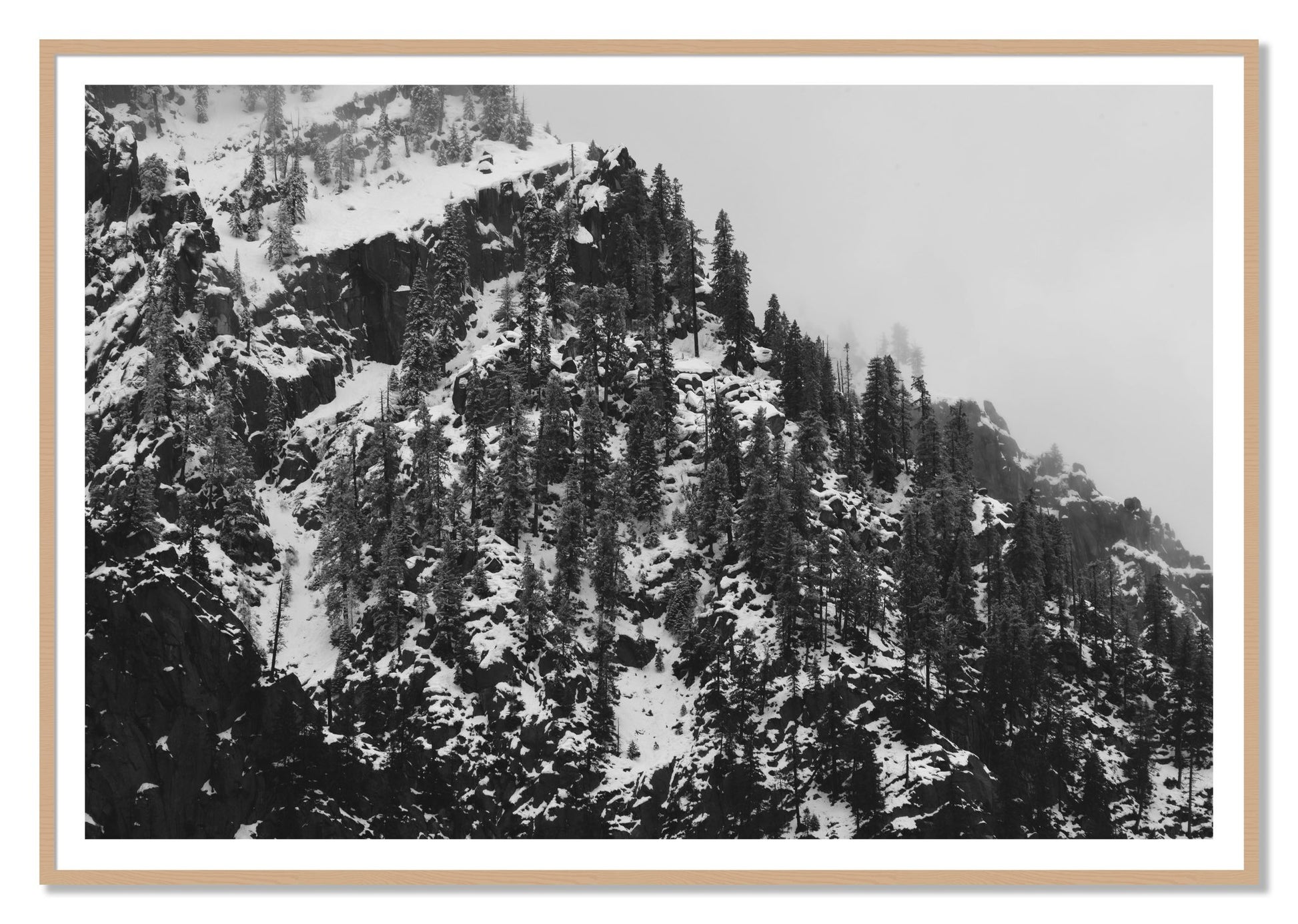 Ascend by Dylan Ozanich, 48×72 print with a White Border in an Oak frame