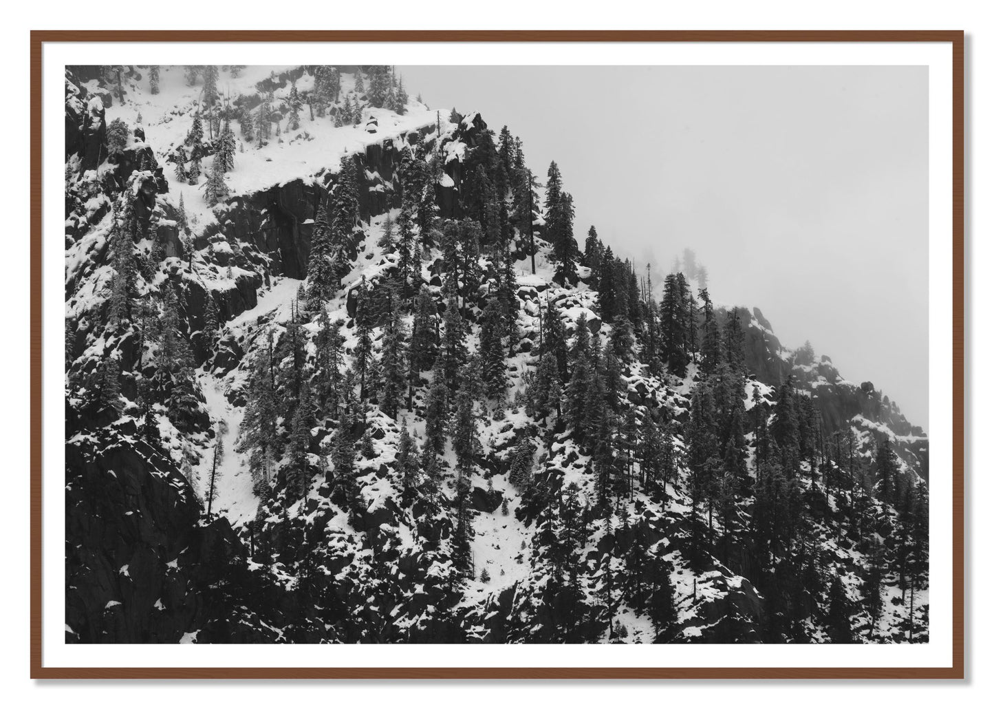Ascend by Dylan Ozanich, 48×72 print with a White Border in a Walnut frame