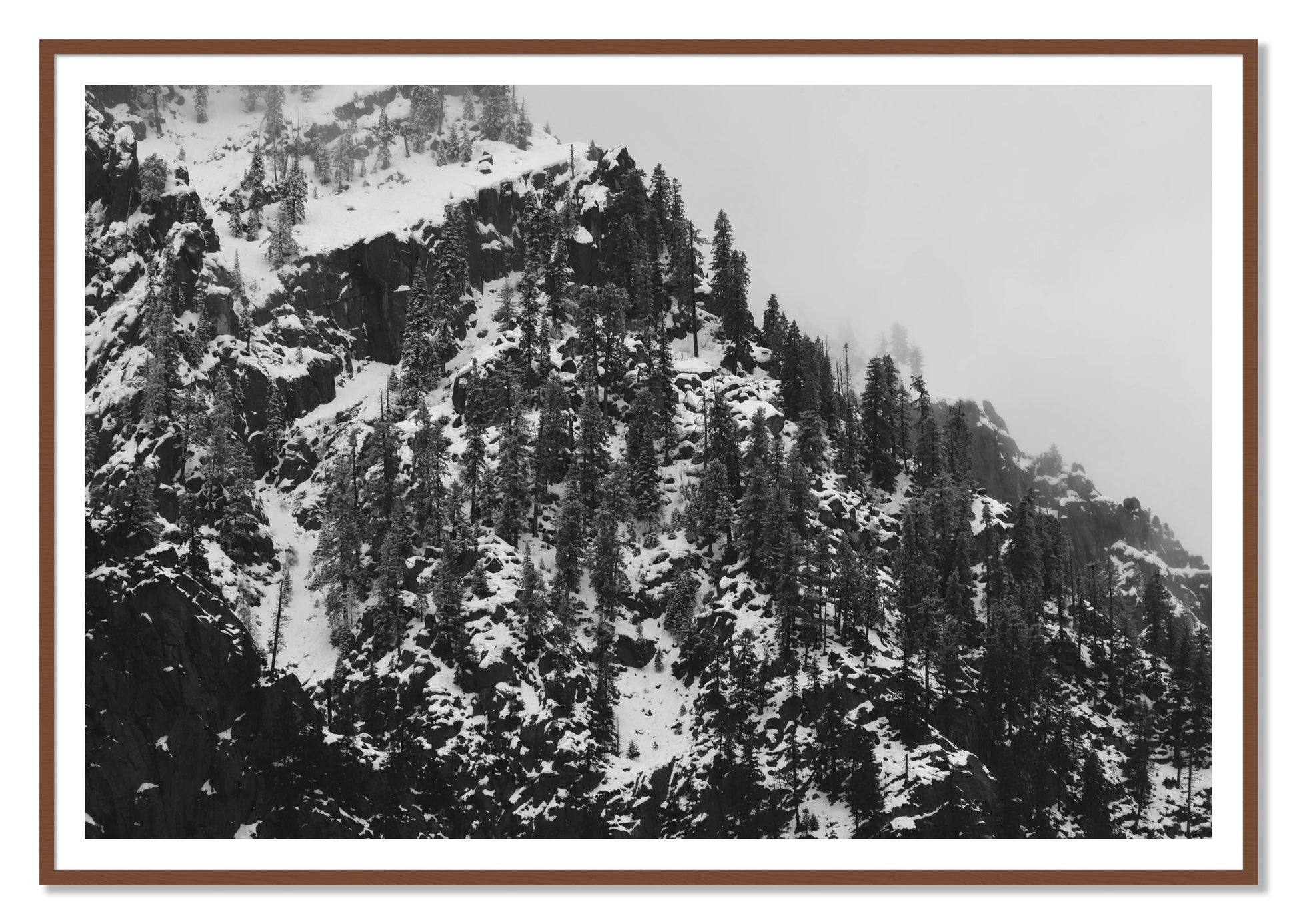 Ascend by Dylan Ozanich, 48×72 print with a White Border in a Walnut frame
