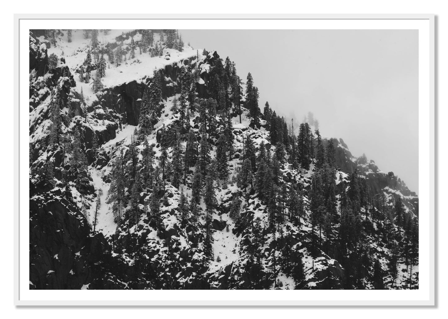 Ascend by Dylan Ozanich, 48×72 print with a White Border in a White frame