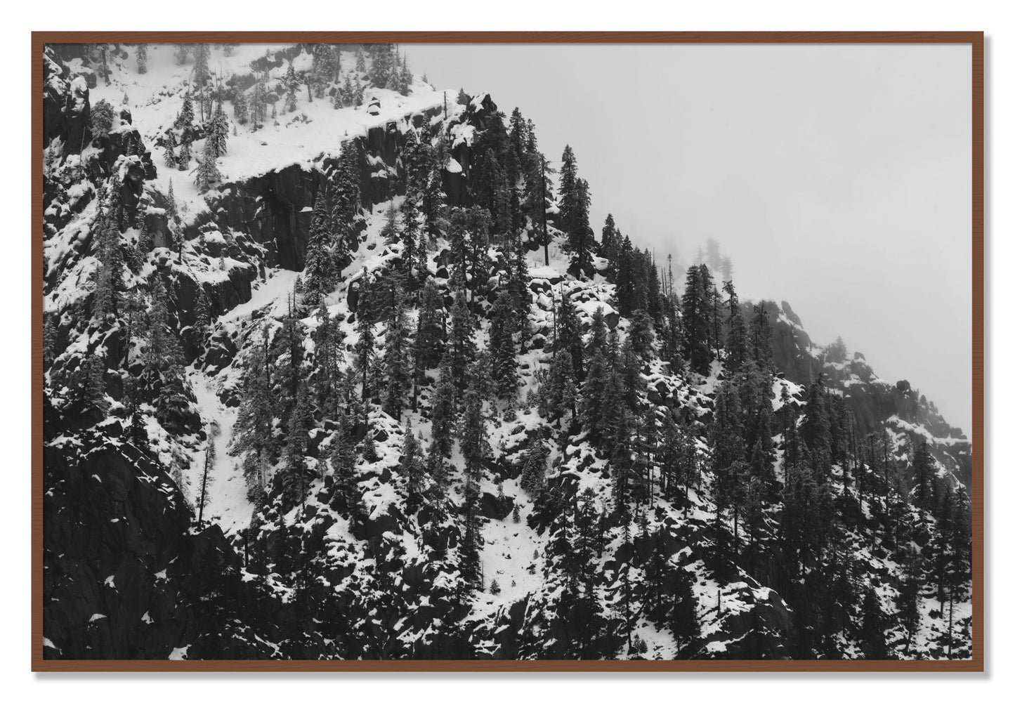 Framed photograph of Ascend by Dylan Ozanich, Walnut frame, Full Bleed