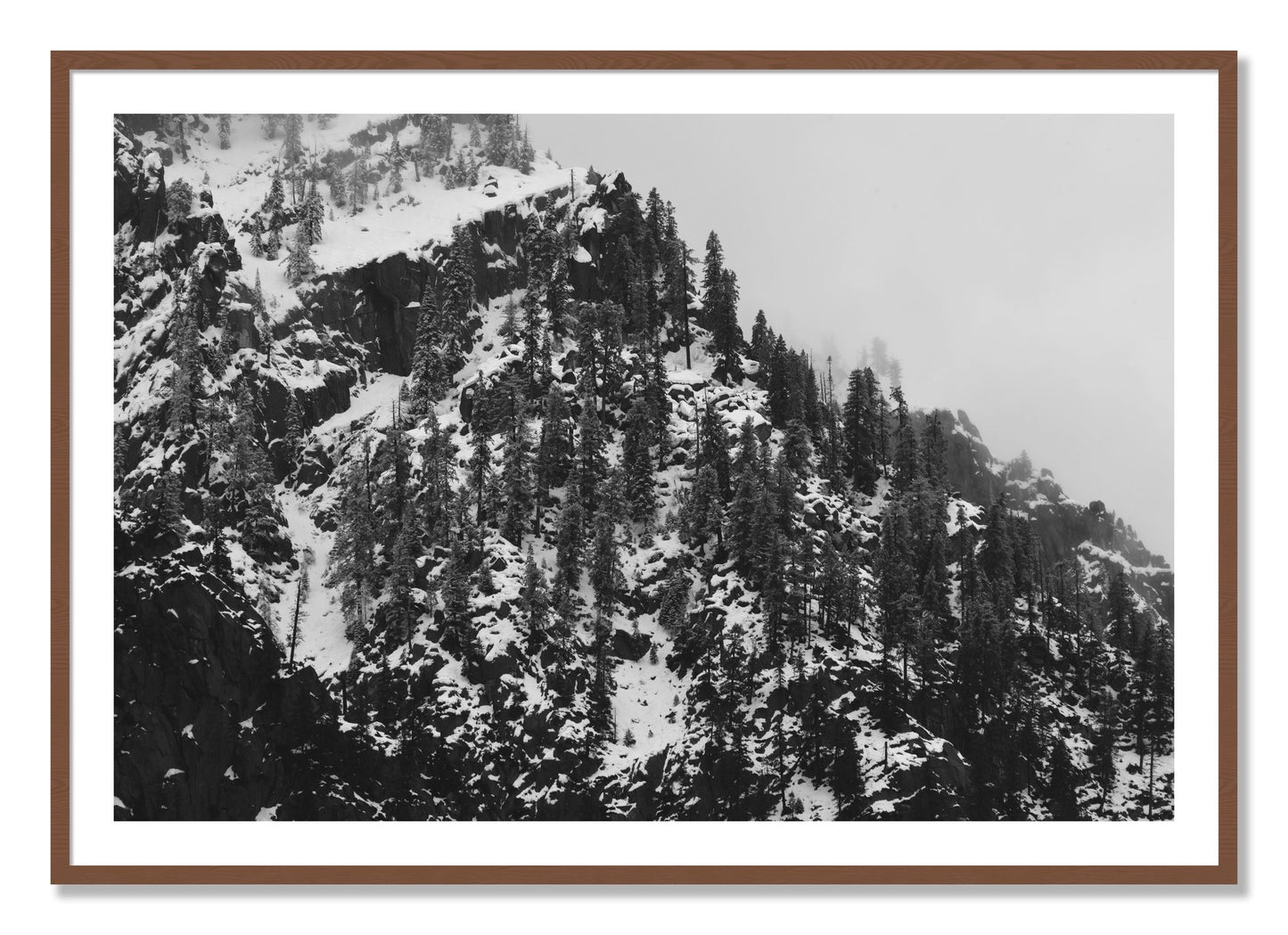Framed photograph of Ascend by Dylan Ozanich, Walnut frame, Borders