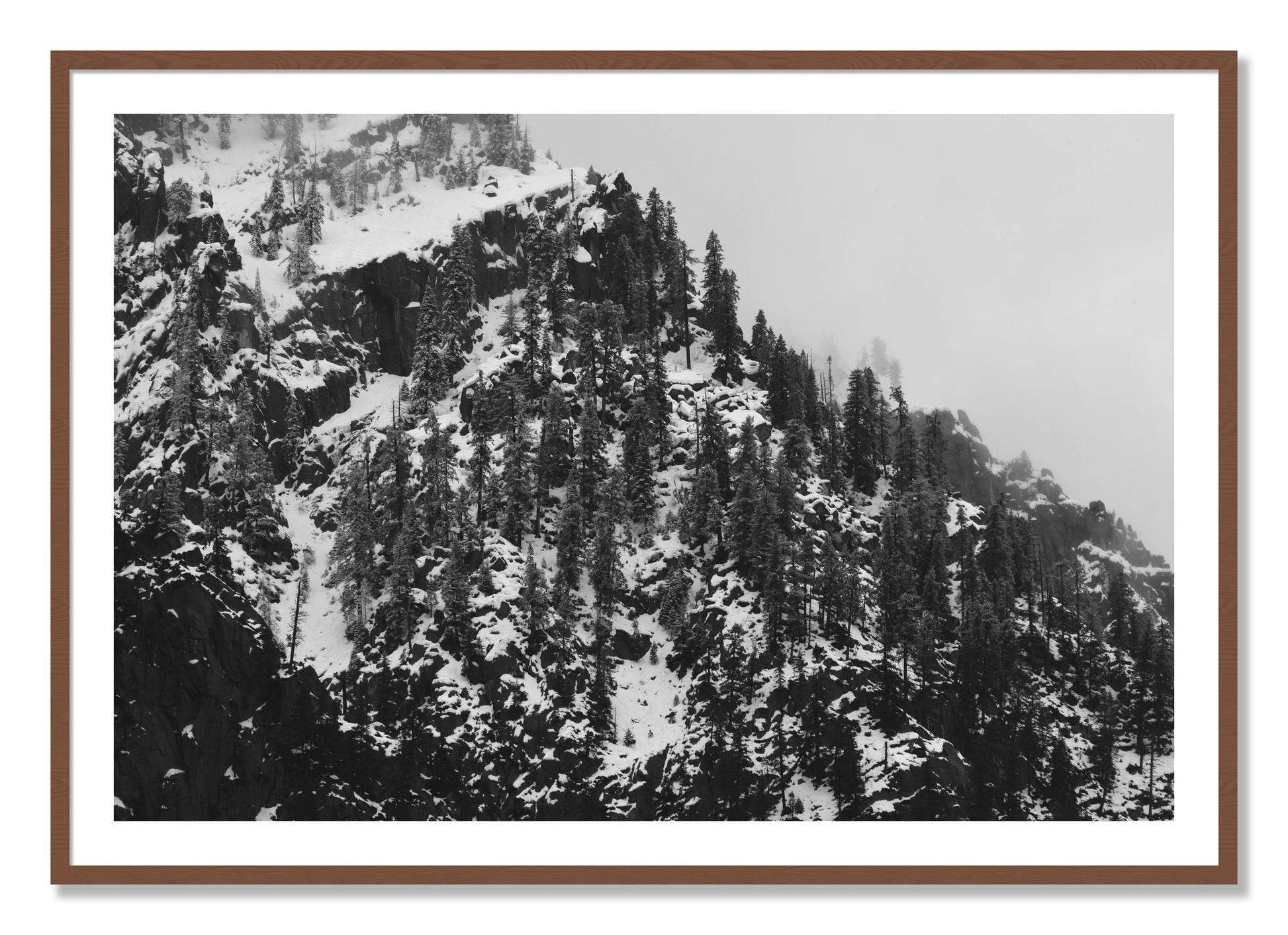 Framed photograph of Ascend by Dylan Ozanich, Walnut frame, Borders