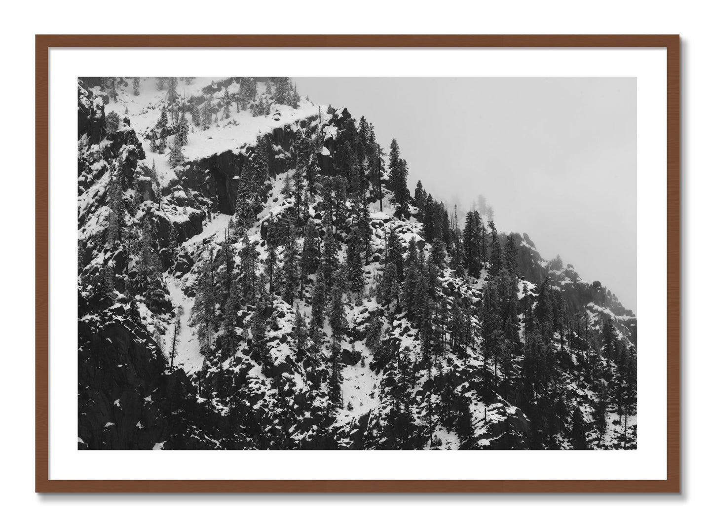 Framed photograph of Ascend by Dylan Ozanich, Walnut frame, Borders