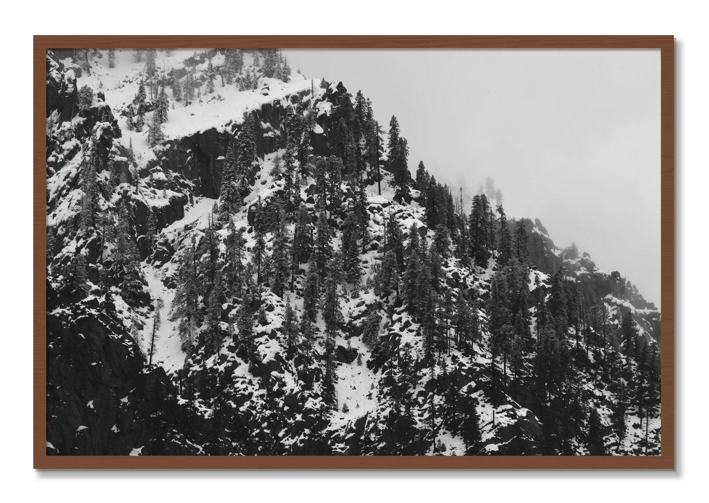 Framed photograph of Ascend by Dylan Ozanich, Walnut frame, Full Bleed