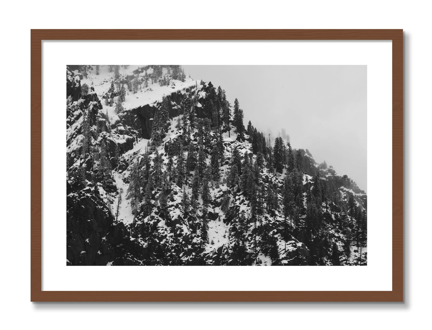 Framed photograph of Ascend by Dylan Ozanich, Walnut frame, Borders