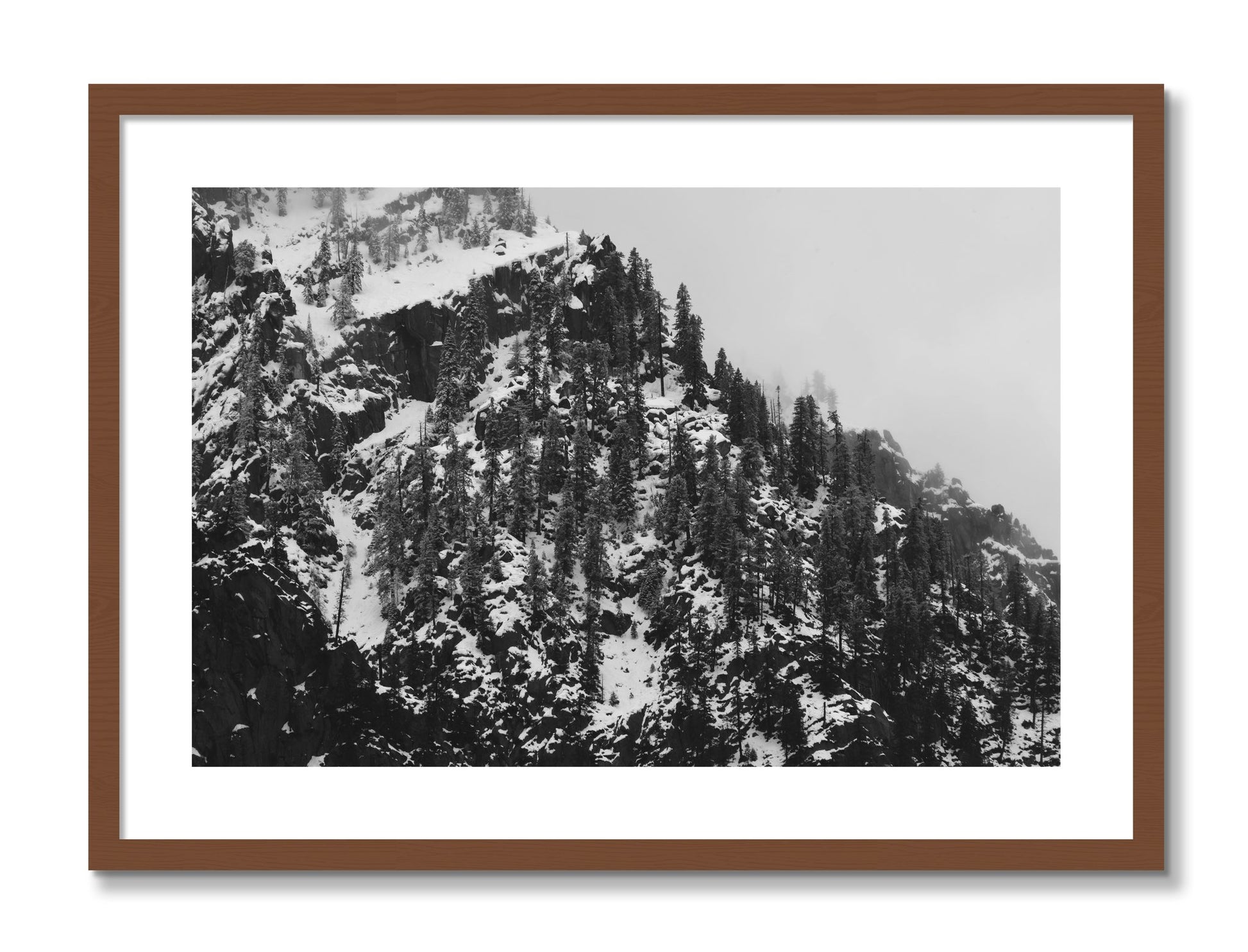 Framed photograph of Ascend by Dylan Ozanich, Walnut frame, Borders