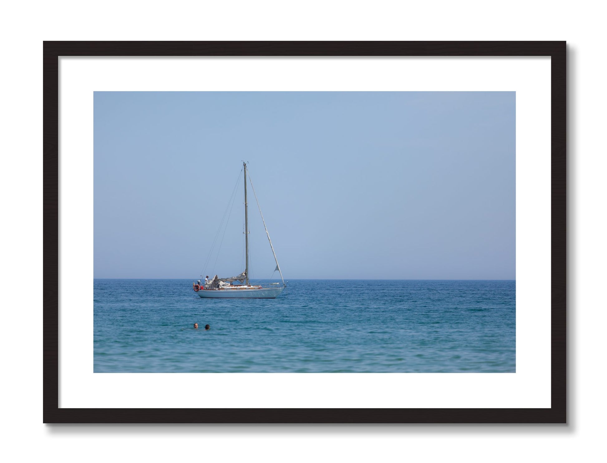 Framed photograph of Barcelona Sea by Dylan Ozanich, Black frame, Borders