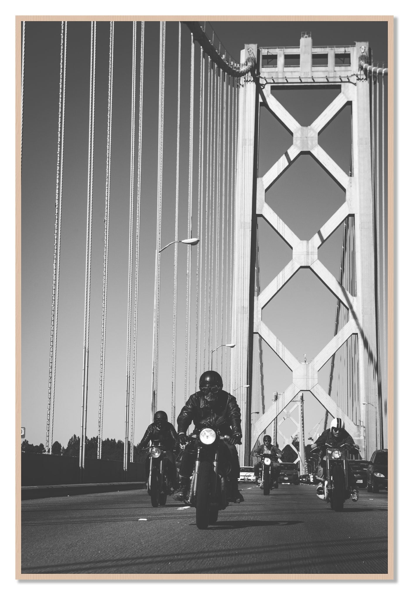 Bay Bridge Boys by Dylan Ozanich, 48×72 Full Bleed Print in a Maple frame
