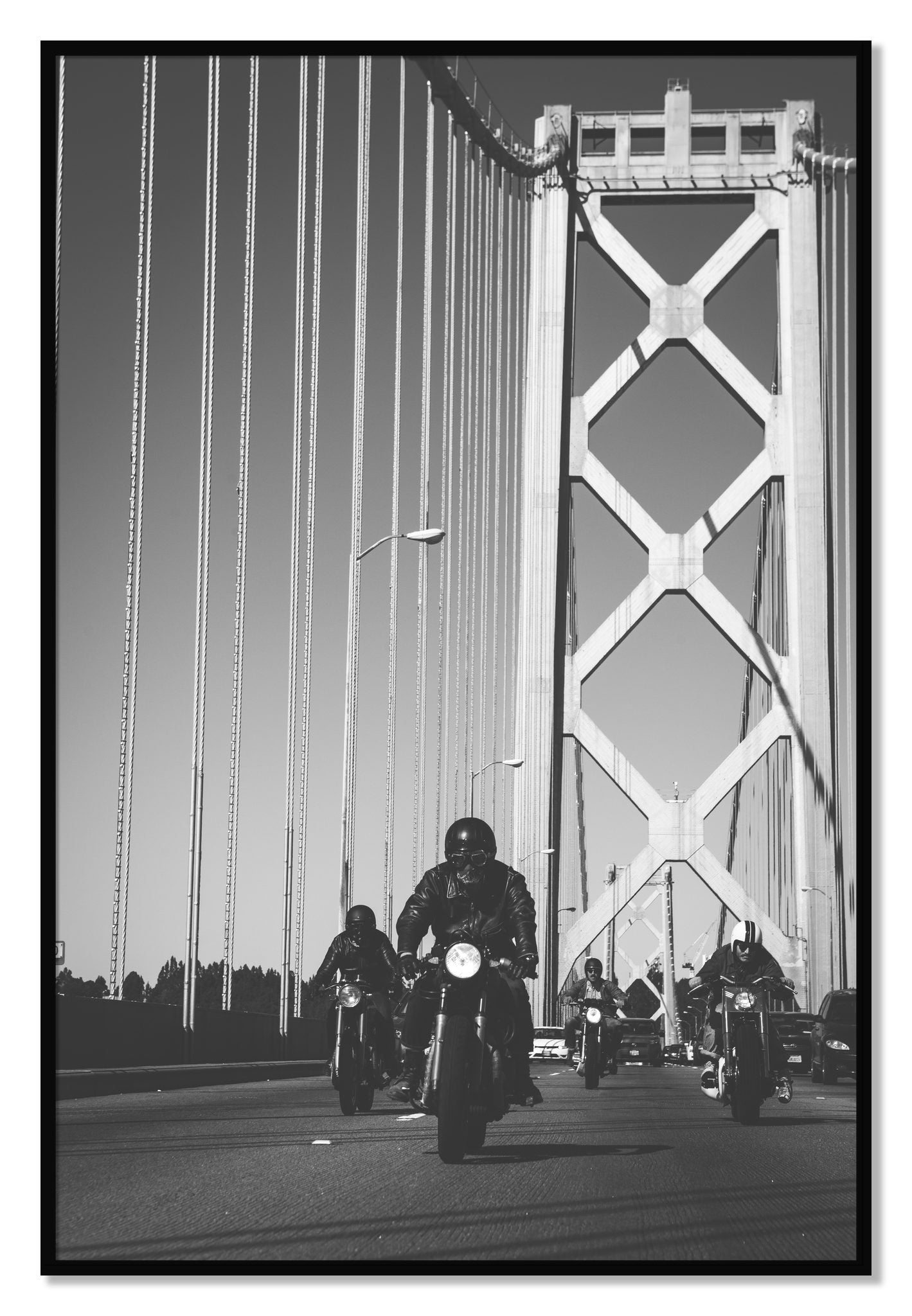 Framed photograph of Bay Bridge Boys by Dylan Ozanich, Black frame, Full Bleed