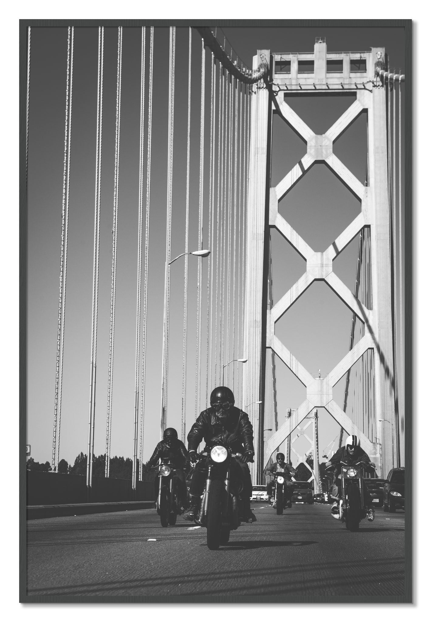 Framed photograph of Bay Bridge Boys by Dylan Ozanich, Grey frame, Full Bleed