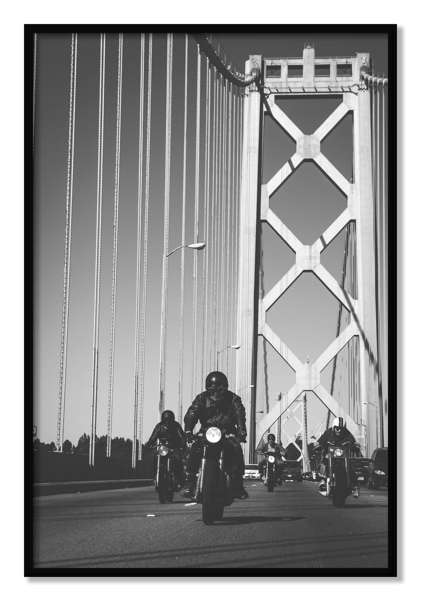 Framed photograph of Bay Bridge Boys by Dylan Ozanich, Black frame, Full Bleed