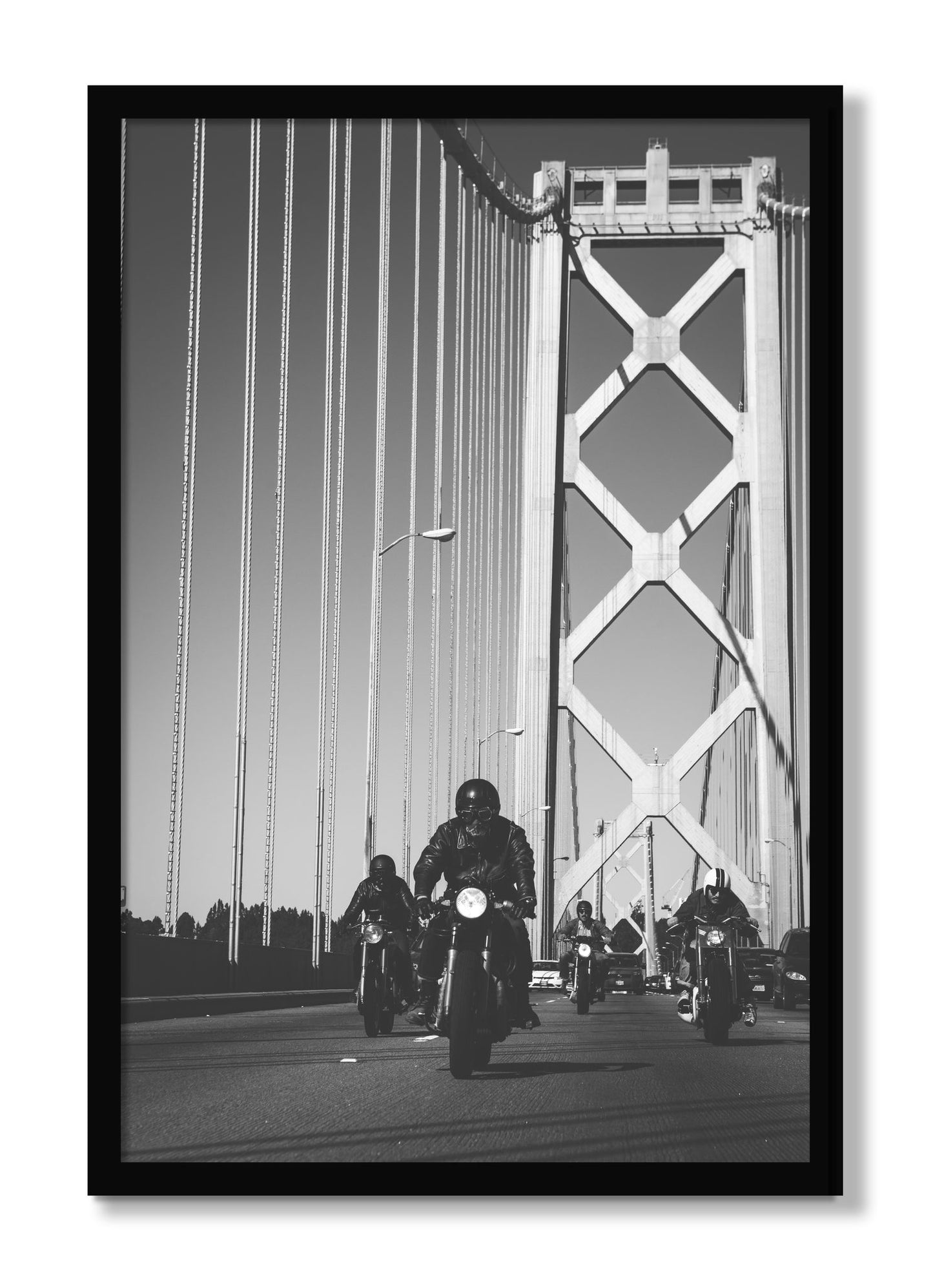Framed photograph of Bay Bridge Boys by Dylan Ozanich, Black frame, Full Bleed