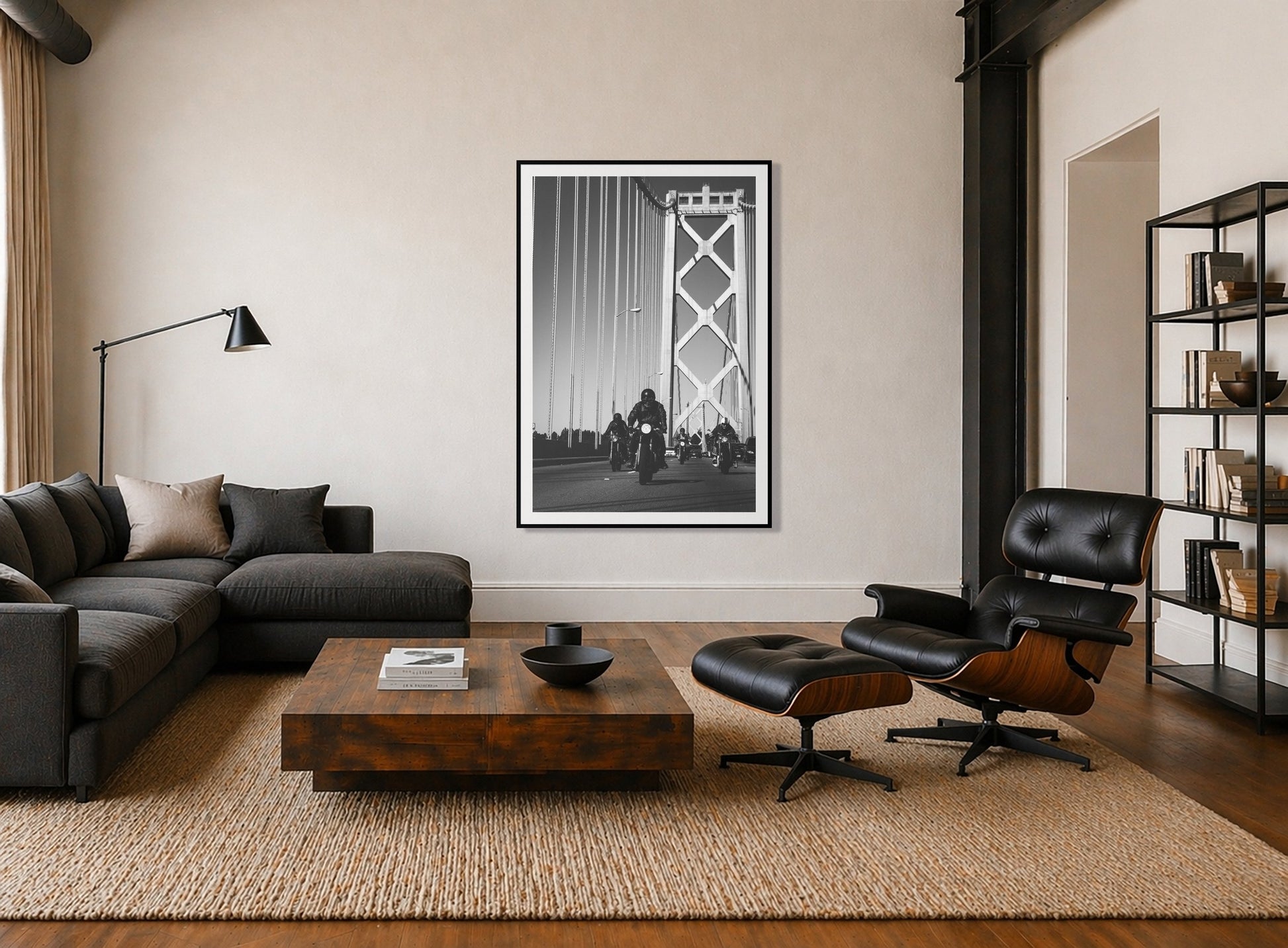 Framed photograph of Bay Bridge Boys by Dylan Ozanich displayed on a wall