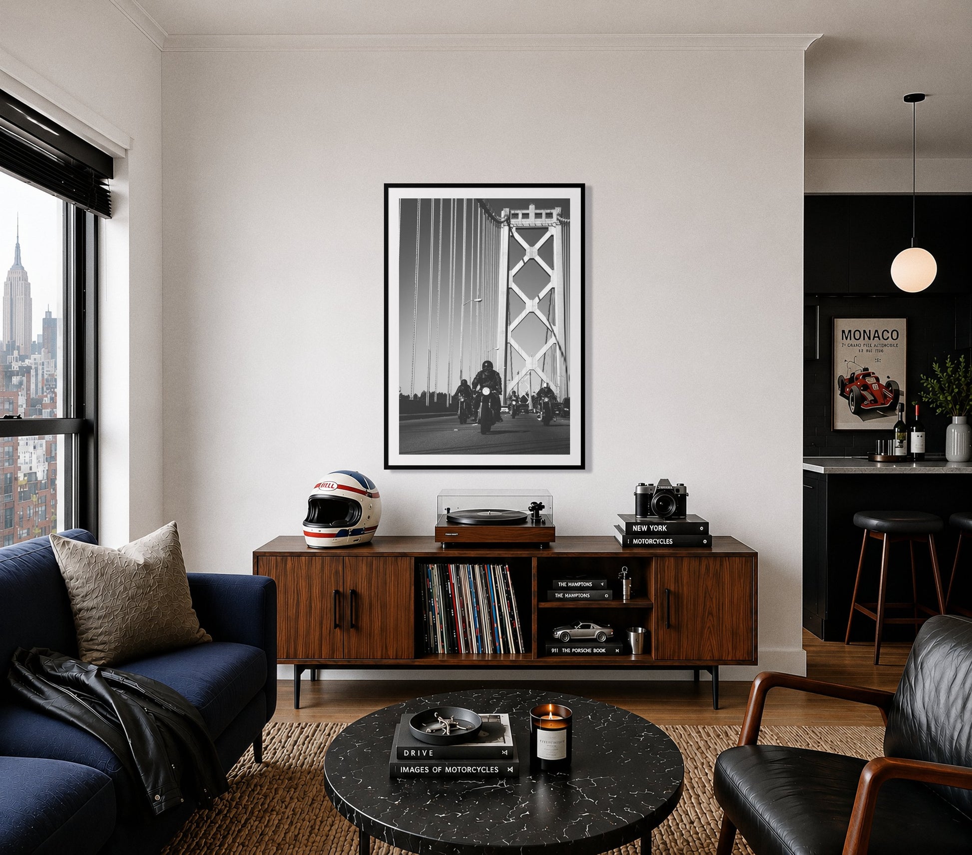 Framed photograph of Bay Bridge Boys by Dylan Ozanich displayed on a wall