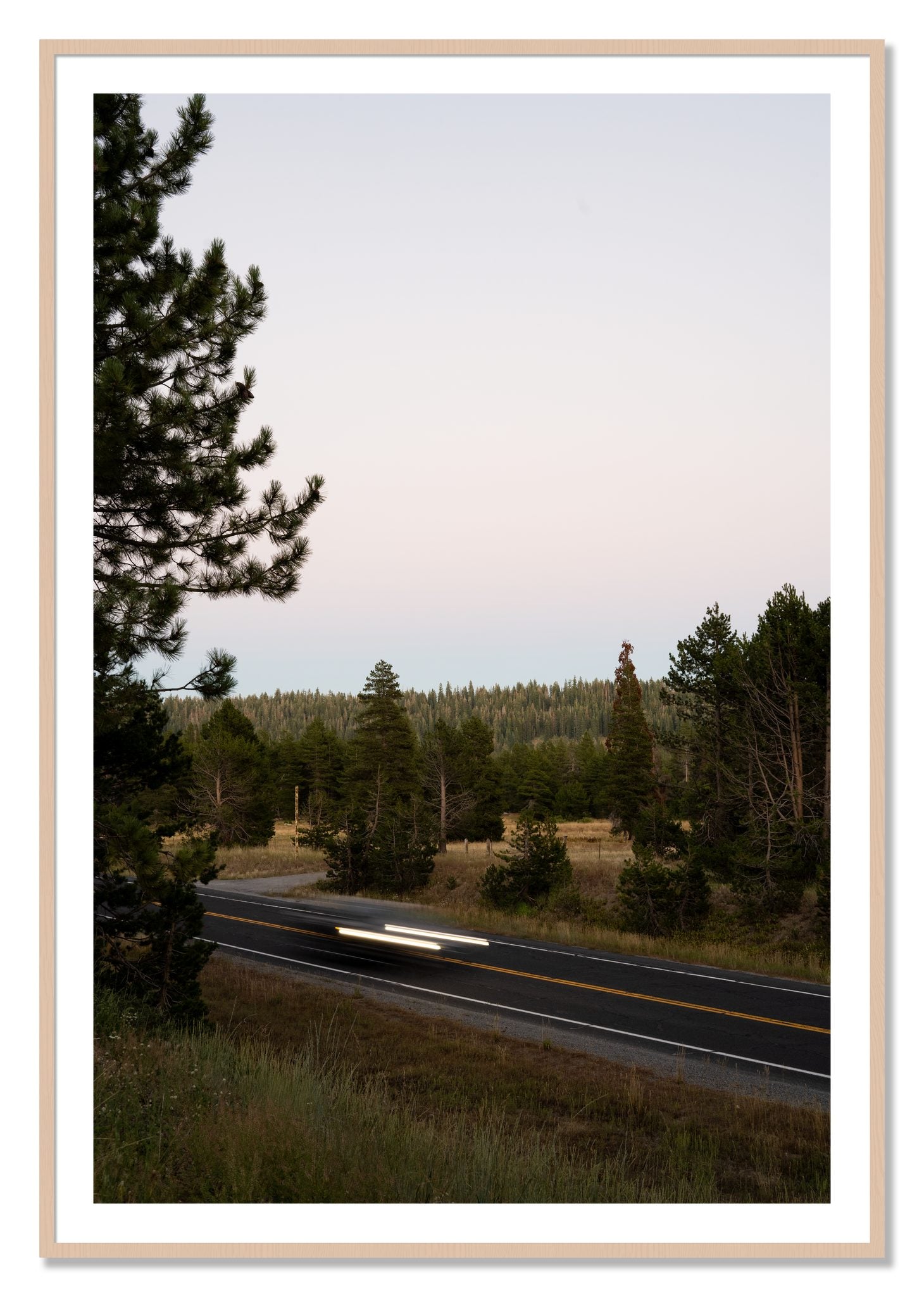 Framed photograph of Bear Valleytif by Dylan Ozanich, Maple frame, Borders
