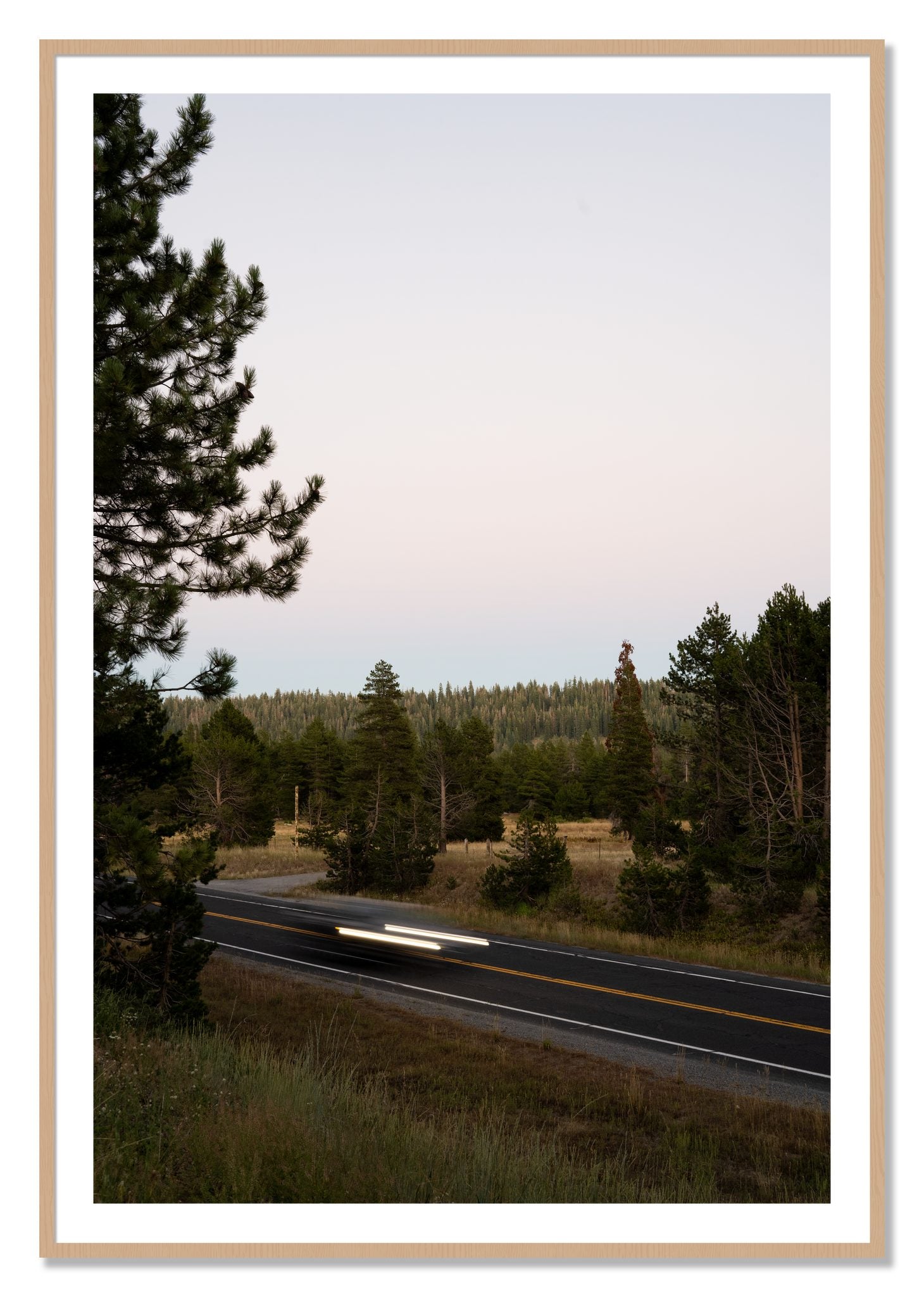 Framed photograph of Bear Valleytif by Dylan Ozanich, Oak frame, Borders